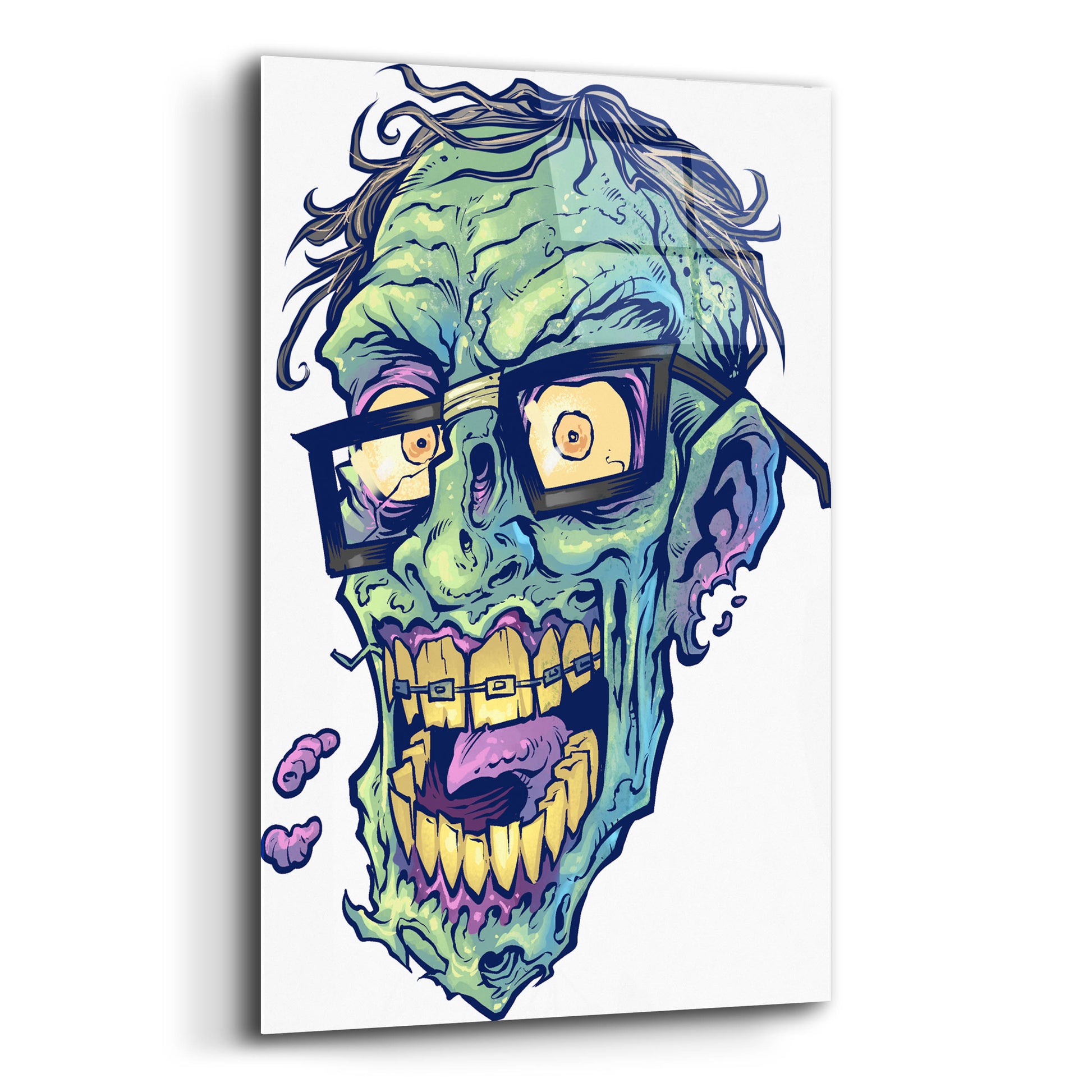 Epic Art 'Zombie Pattern Head 04' by Flyland Designs, Acrylic Glass Wall Art,12x16