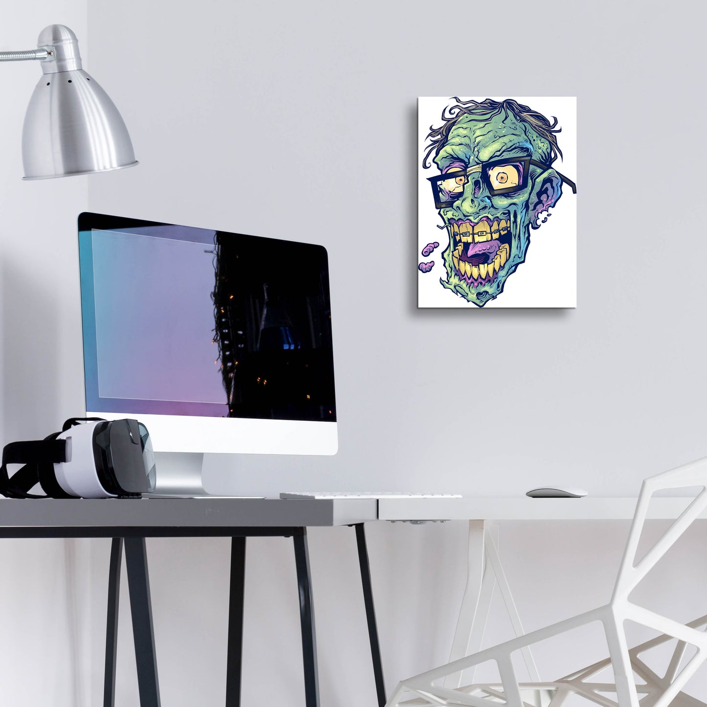 Epic Art 'Zombie Pattern Head 04' by Flyland Designs, Acrylic Glass Wall Art,12x16