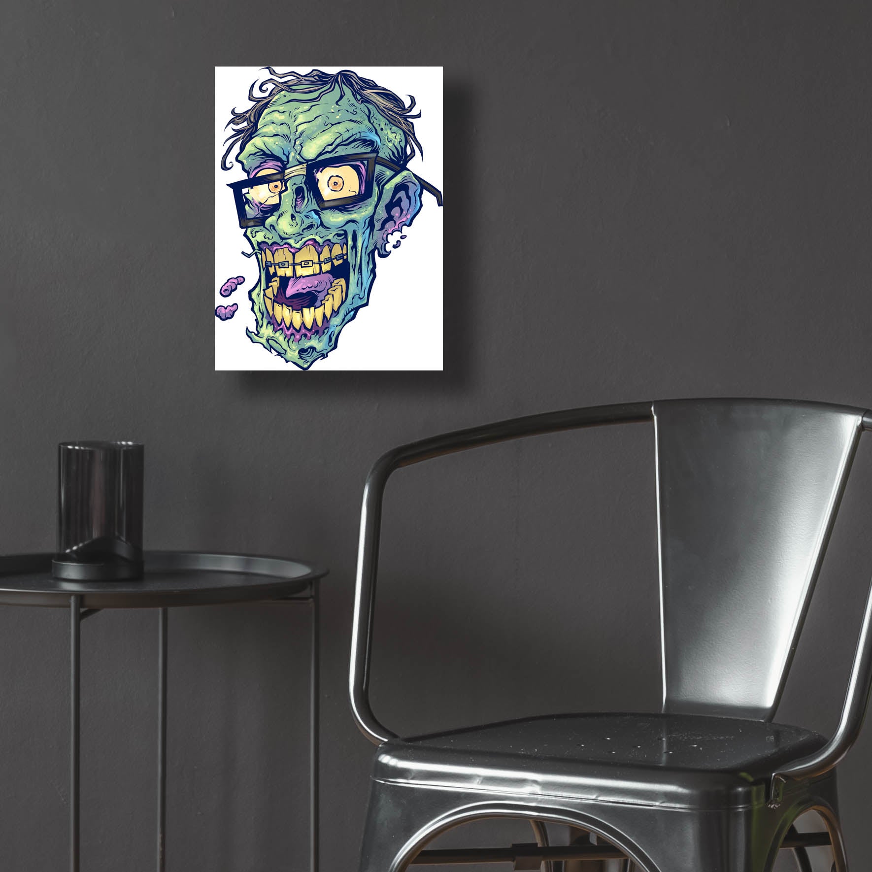 Epic Art 'Zombie Pattern Head 04' by Flyland Designs, Acrylic Glass Wall Art,12x16