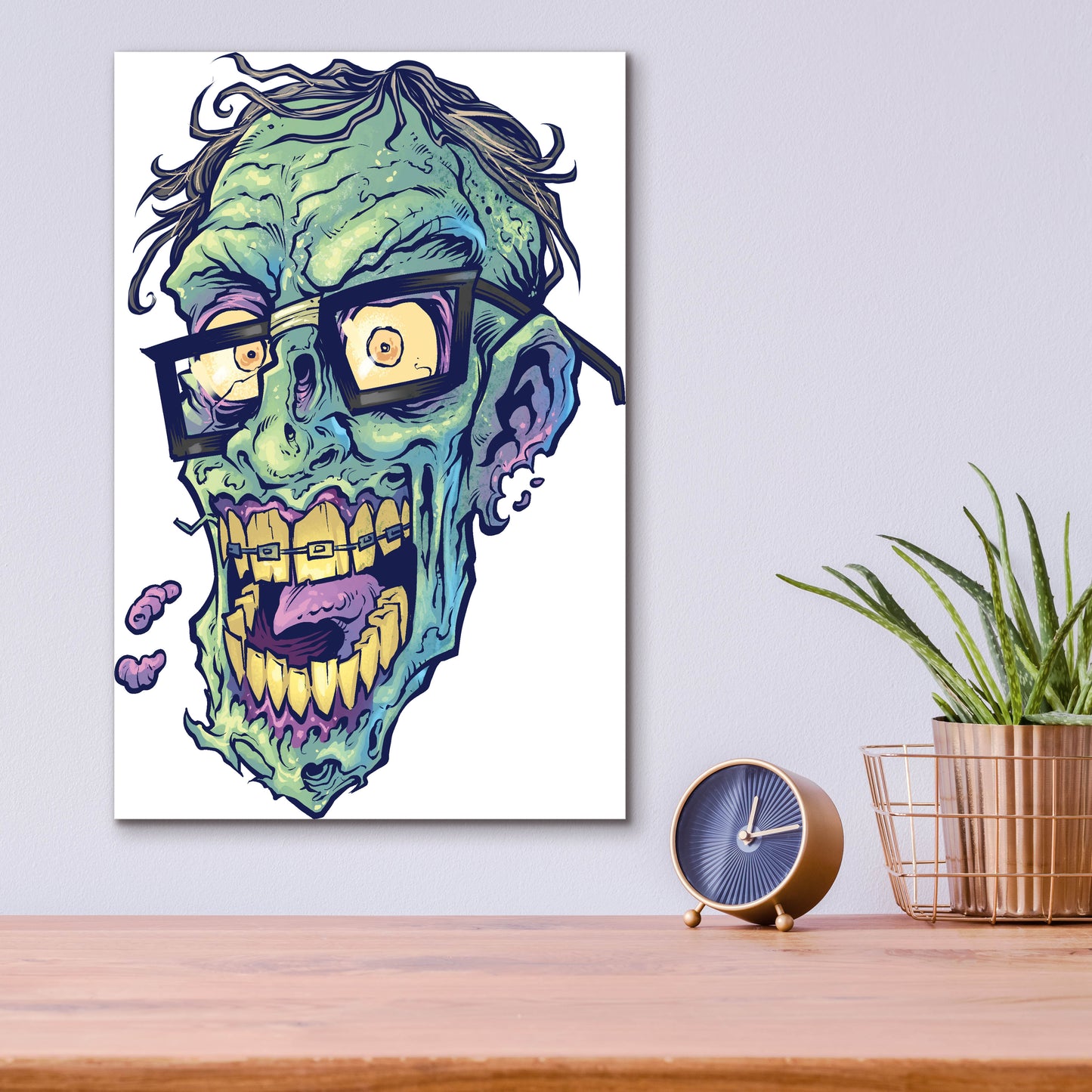 Epic Art 'Zombie Pattern Head 04' by Flyland Designs, Acrylic Glass Wall Art,12x16