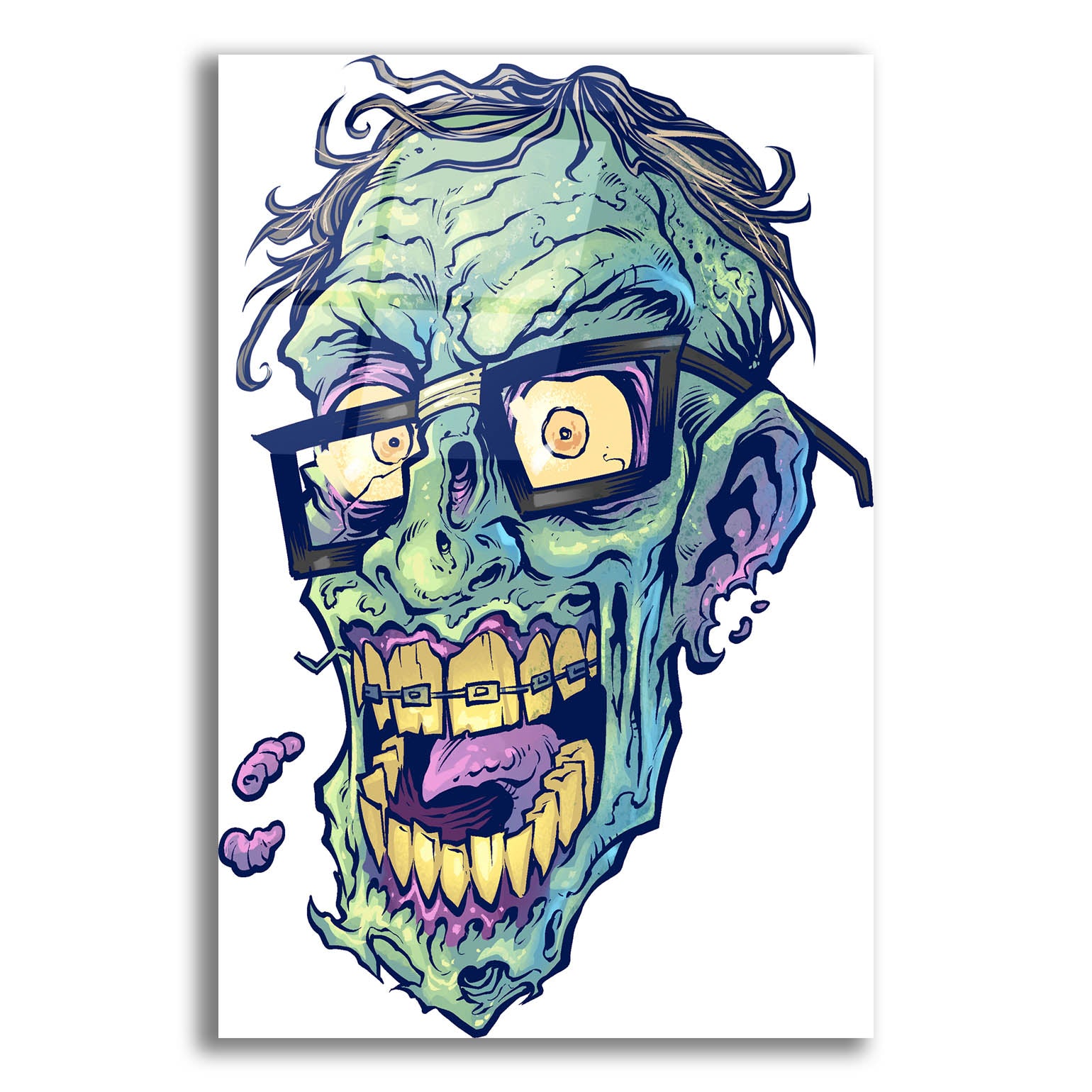 Epic Art 'Zombie Pattern Head 04' by Flyland Designs, Acrylic Glass Wall Art,12x16