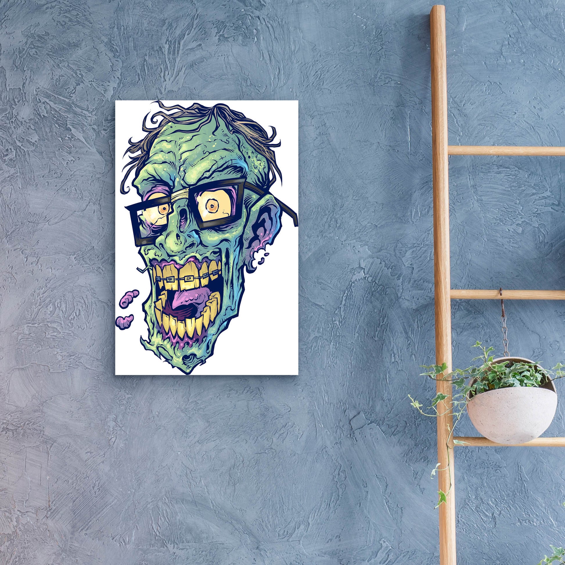 Epic Art 'Zombie Pattern Head 04' by Flyland Designs, Acrylic Glass Wall Art,16x24