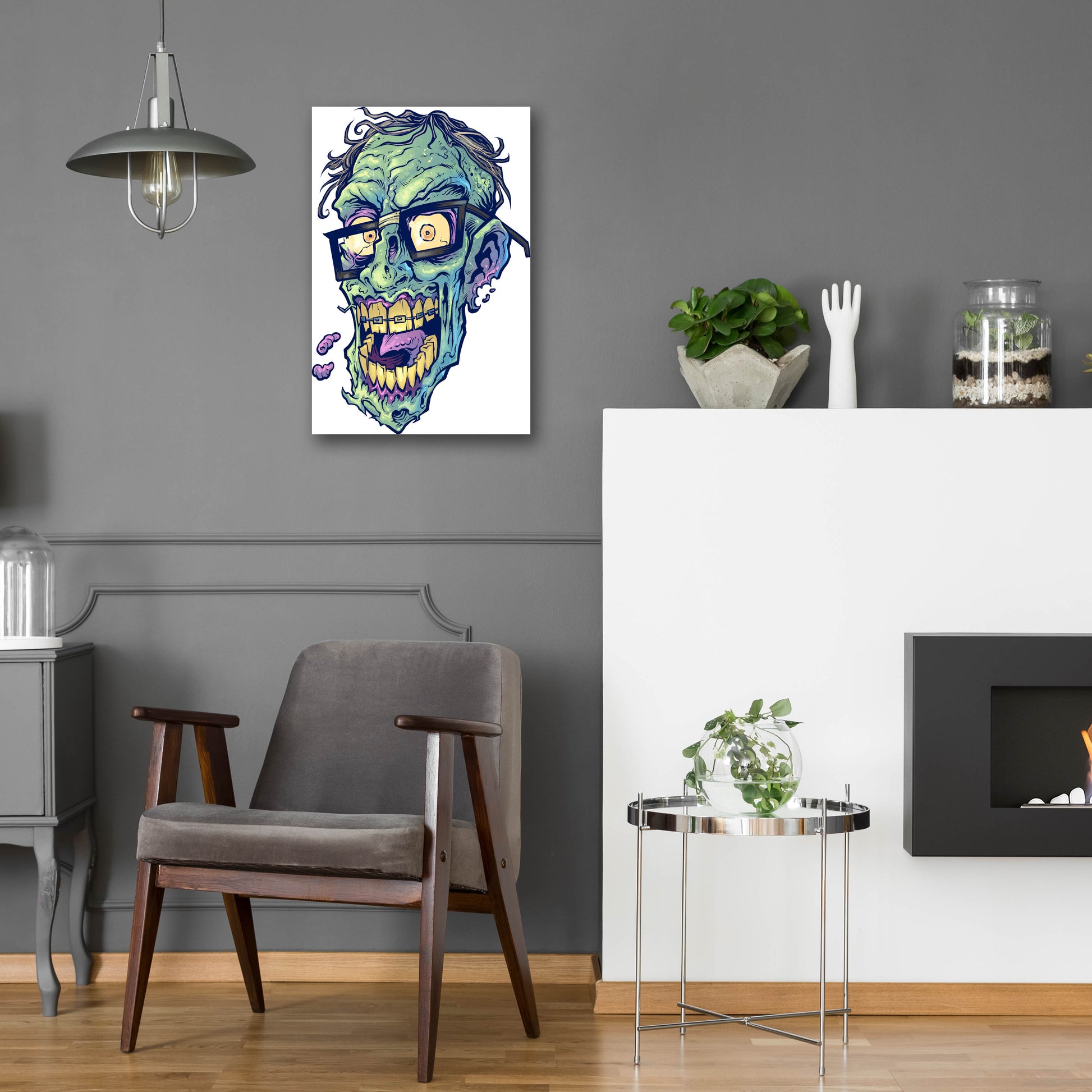 Epic Art 'Zombie Pattern Head 04' by Flyland Designs, Acrylic Glass Wall Art,16x24