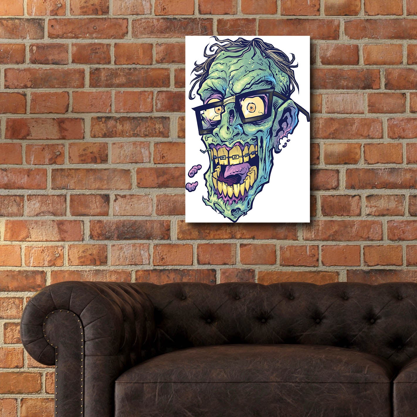 Epic Art 'Zombie Pattern Head 04' by Flyland Designs, Acrylic Glass Wall Art,16x24