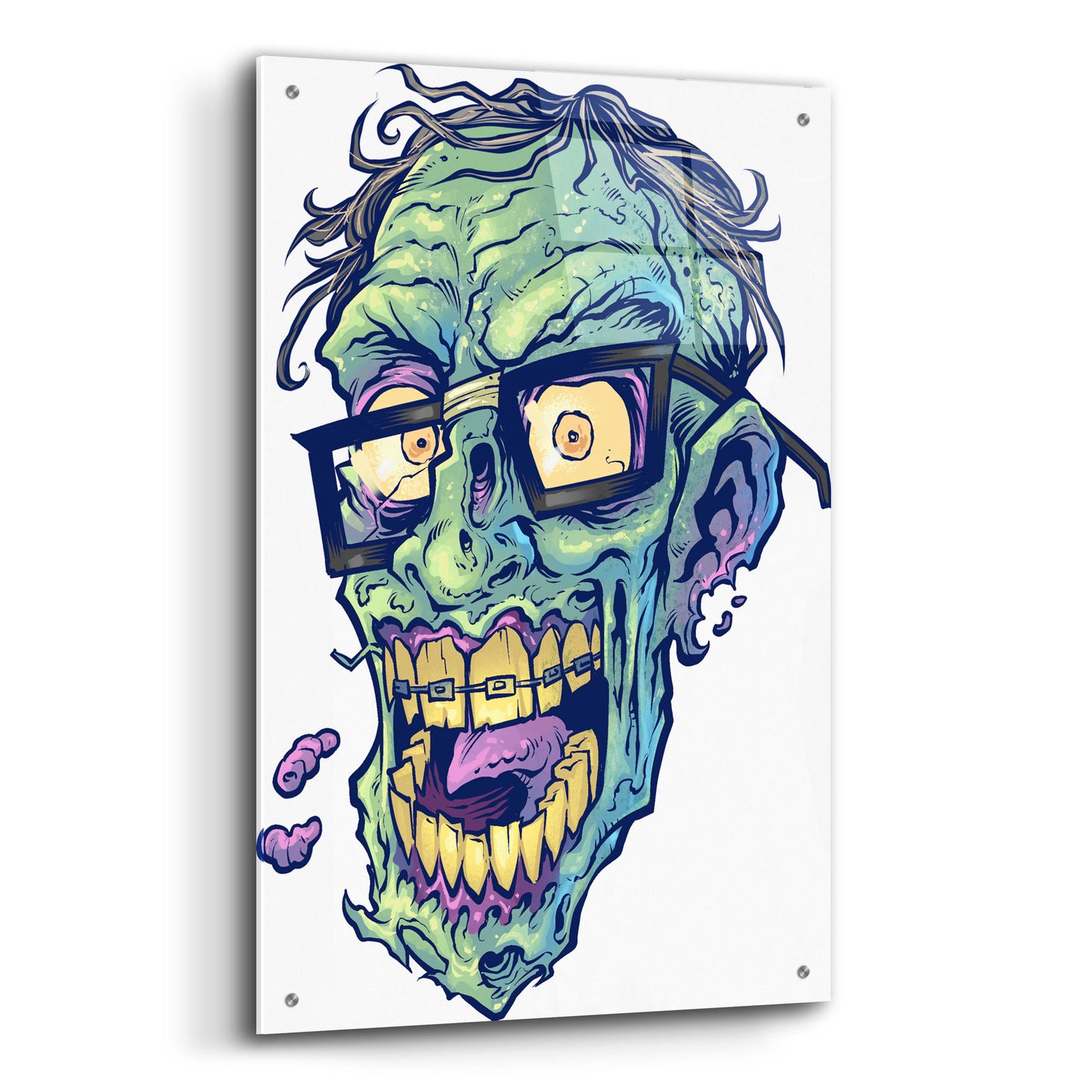 Epic Art 'Zombie Pattern Head 04' by Flyland Designs, Acrylic Glass Wall Art,24x36