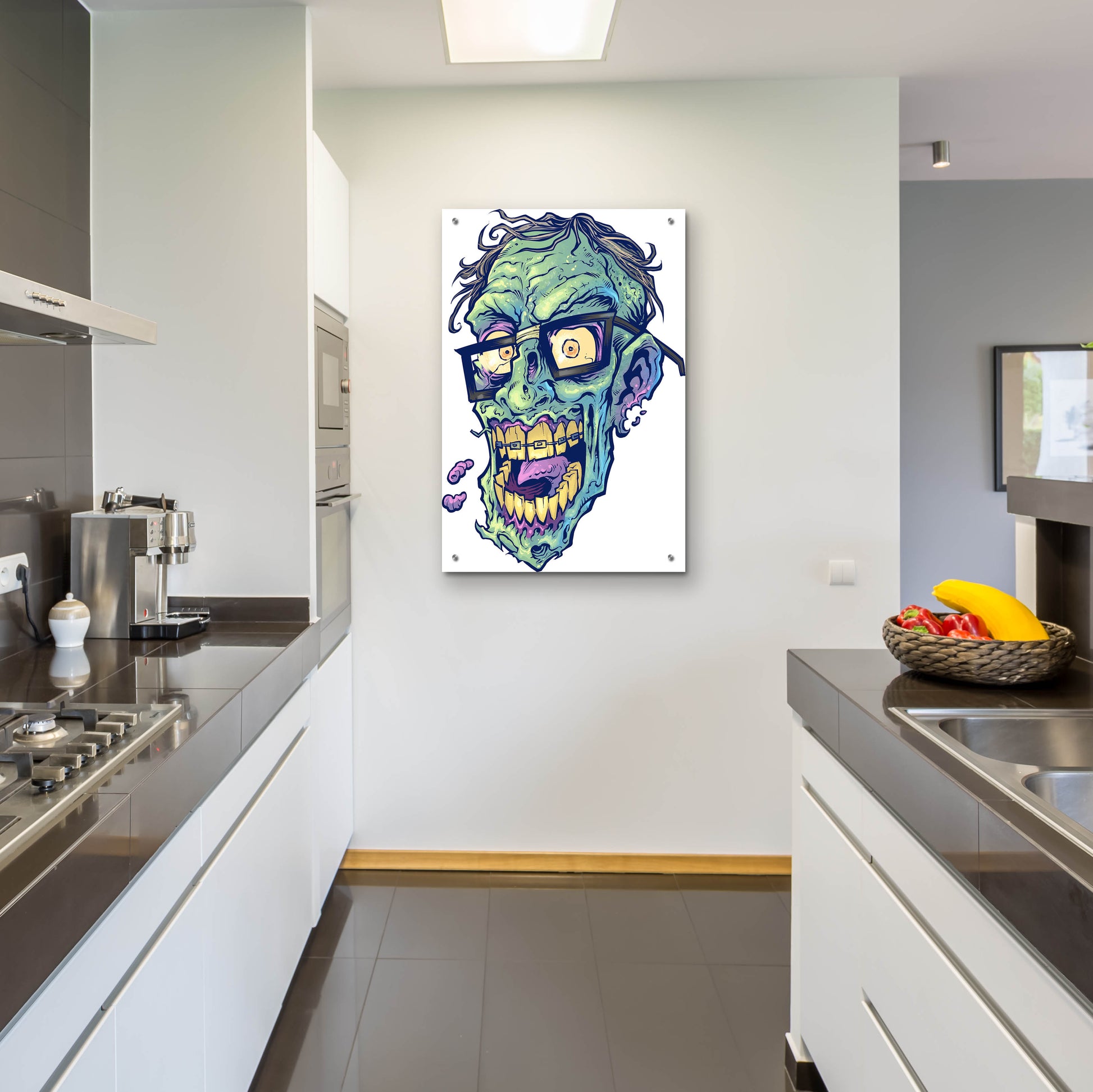 Epic Art 'Zombie Pattern Head 04' by Flyland Designs, Acrylic Glass Wall Art,24x36