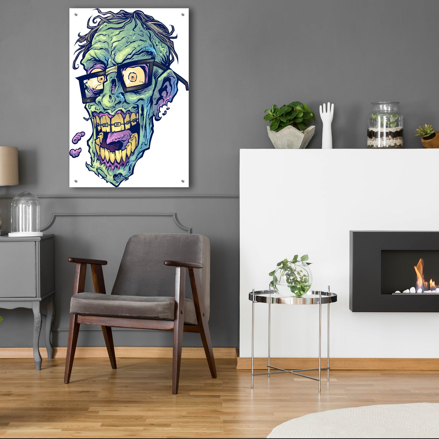 Epic Art 'Zombie Pattern Head 04' by Flyland Designs, Acrylic Glass Wall Art,24x36