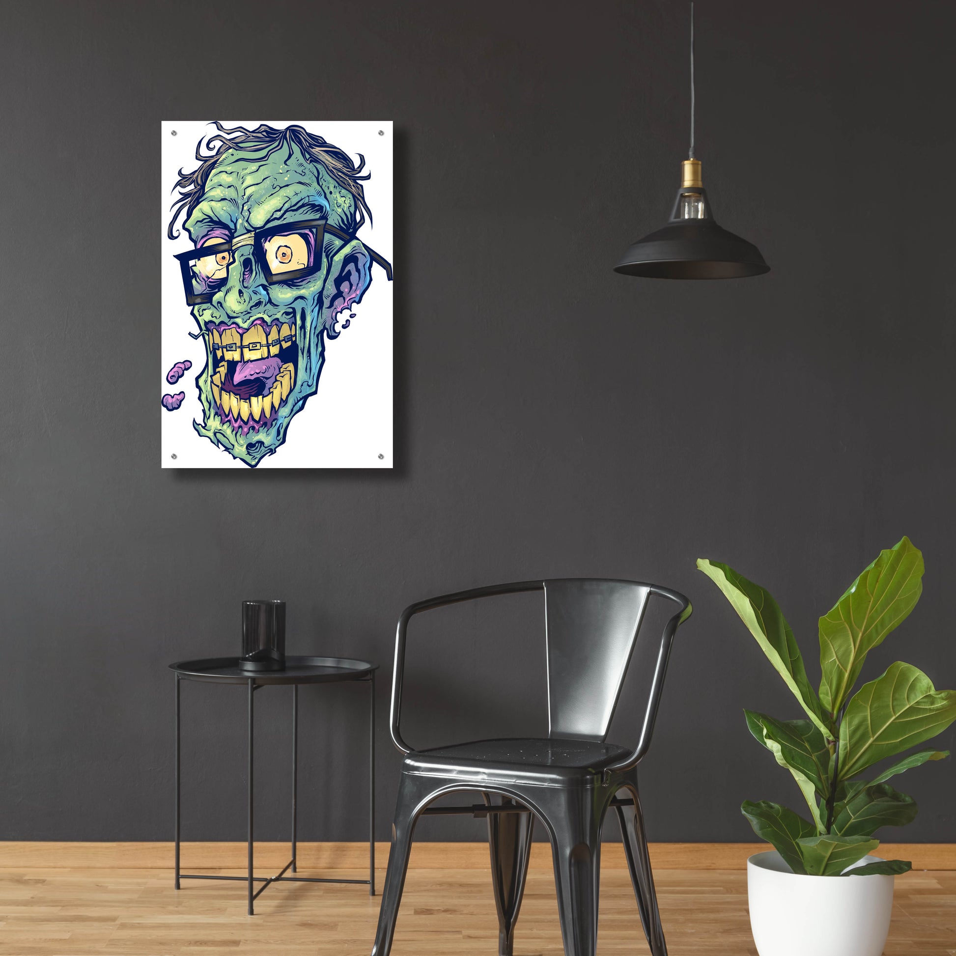 Epic Art 'Zombie Pattern Head 04' by Flyland Designs, Acrylic Glass Wall Art,24x36