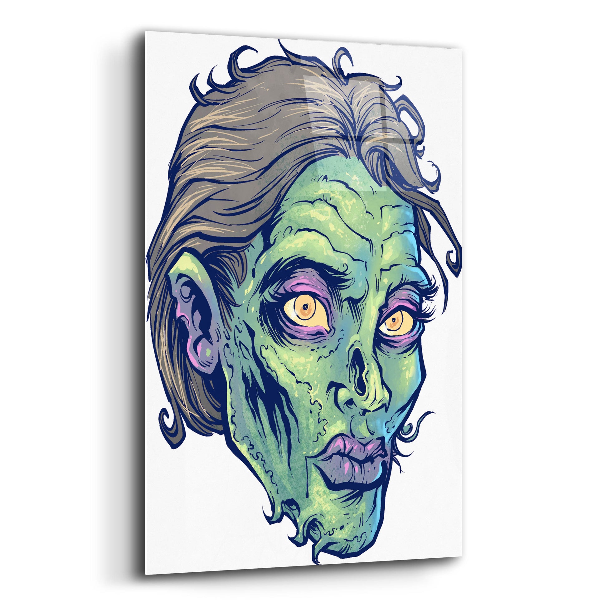 Epic Art 'Zombie Pattern Head 05' by Flyland Designs, Acrylic Glass Wall Art,12x16