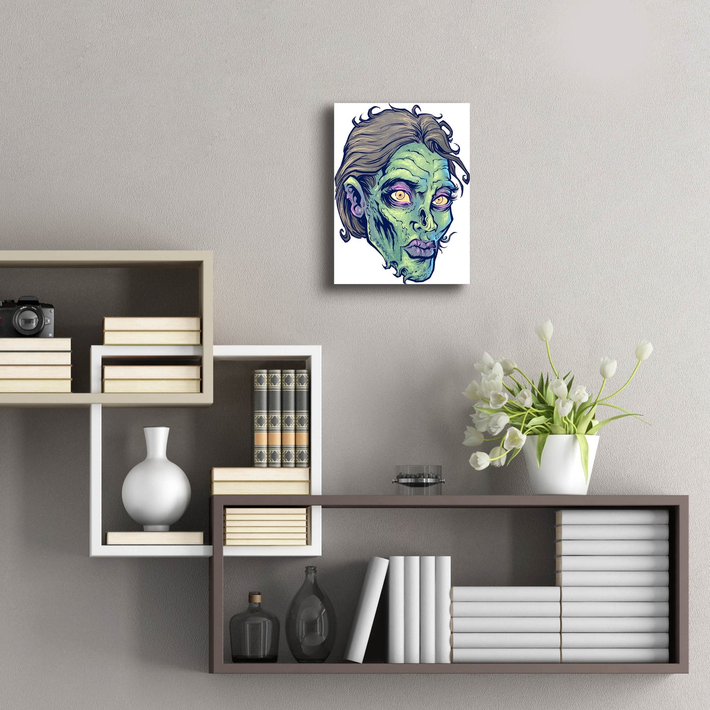 Epic Art 'Zombie Pattern Head 05' by Flyland Designs, Acrylic Glass Wall Art,12x16