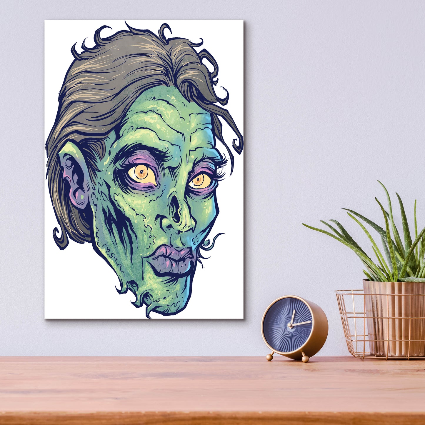 Epic Art 'Zombie Pattern Head 05' by Flyland Designs, Acrylic Glass Wall Art,12x16