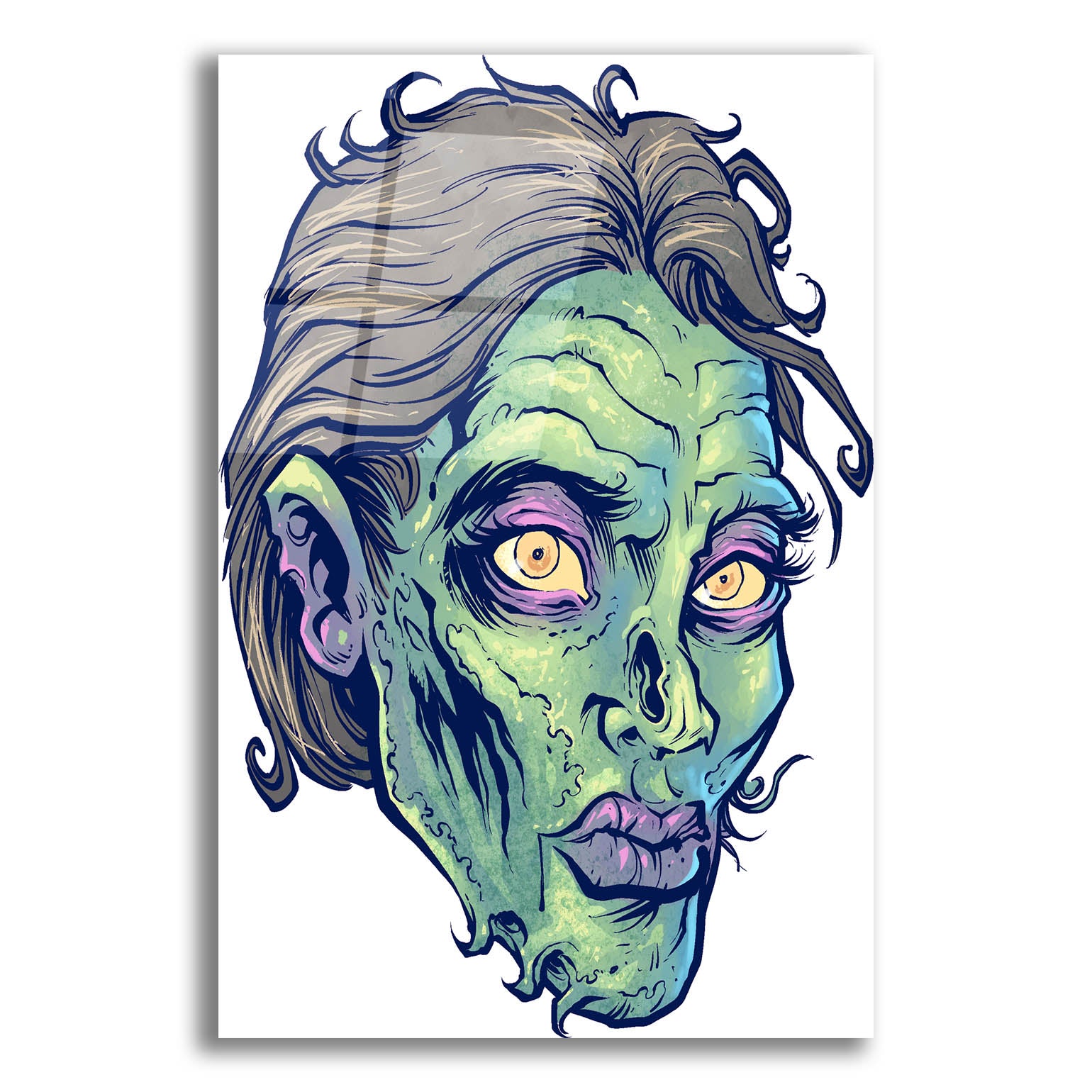 Epic Art 'Zombie Pattern Head 05' by Flyland Designs, Acrylic Glass Wall Art,12x16