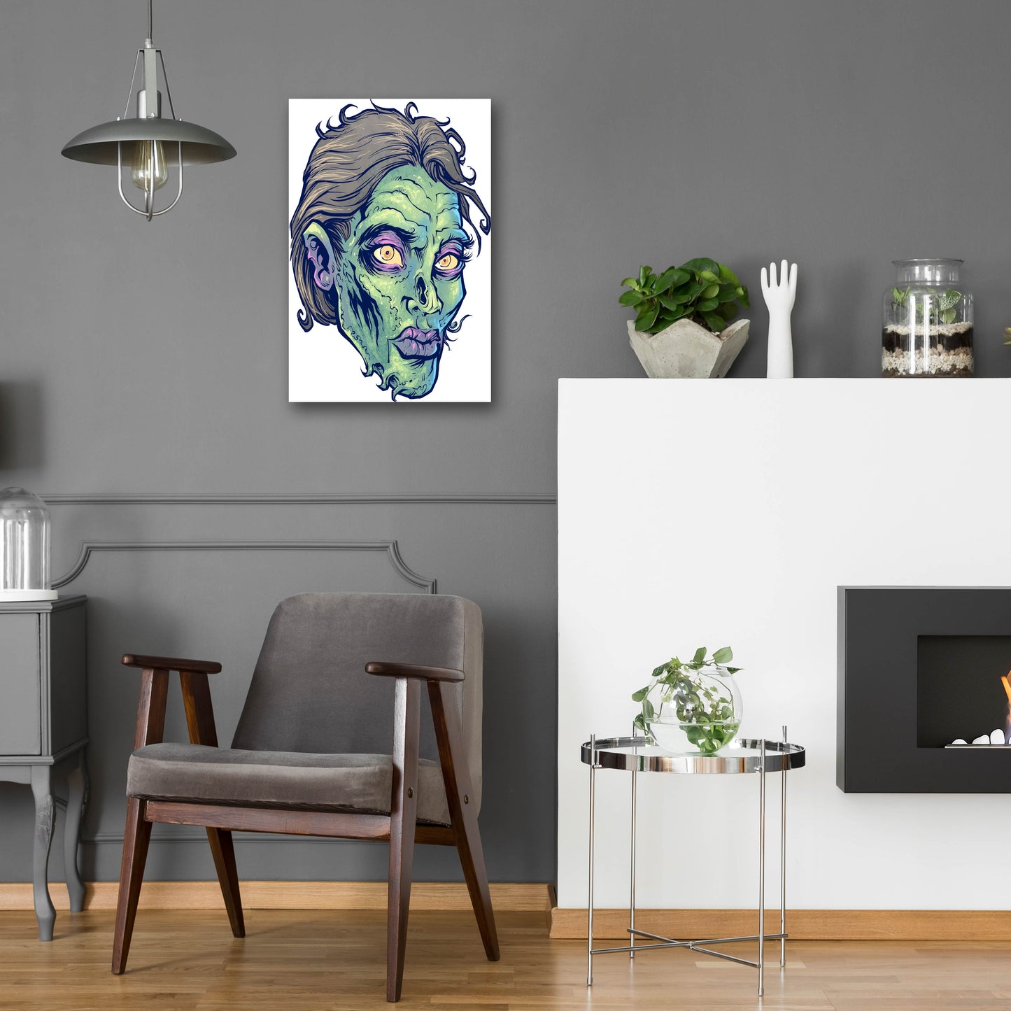 Epic Art 'Zombie Pattern Head 05' by Flyland Designs, Acrylic Glass Wall Art,16x24