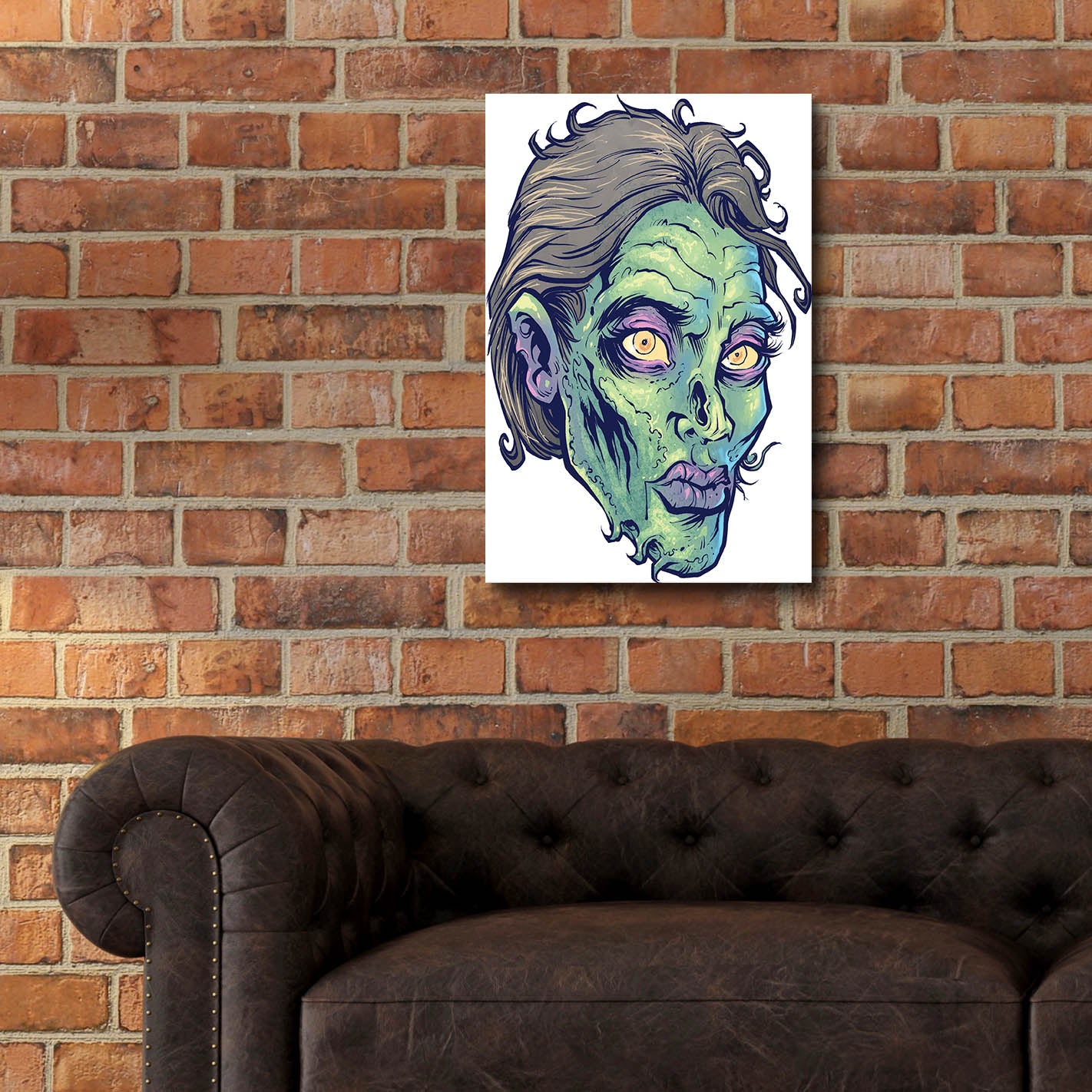 Epic Art 'Zombie Pattern Head 05' by Flyland Designs, Acrylic Glass Wall Art,16x24