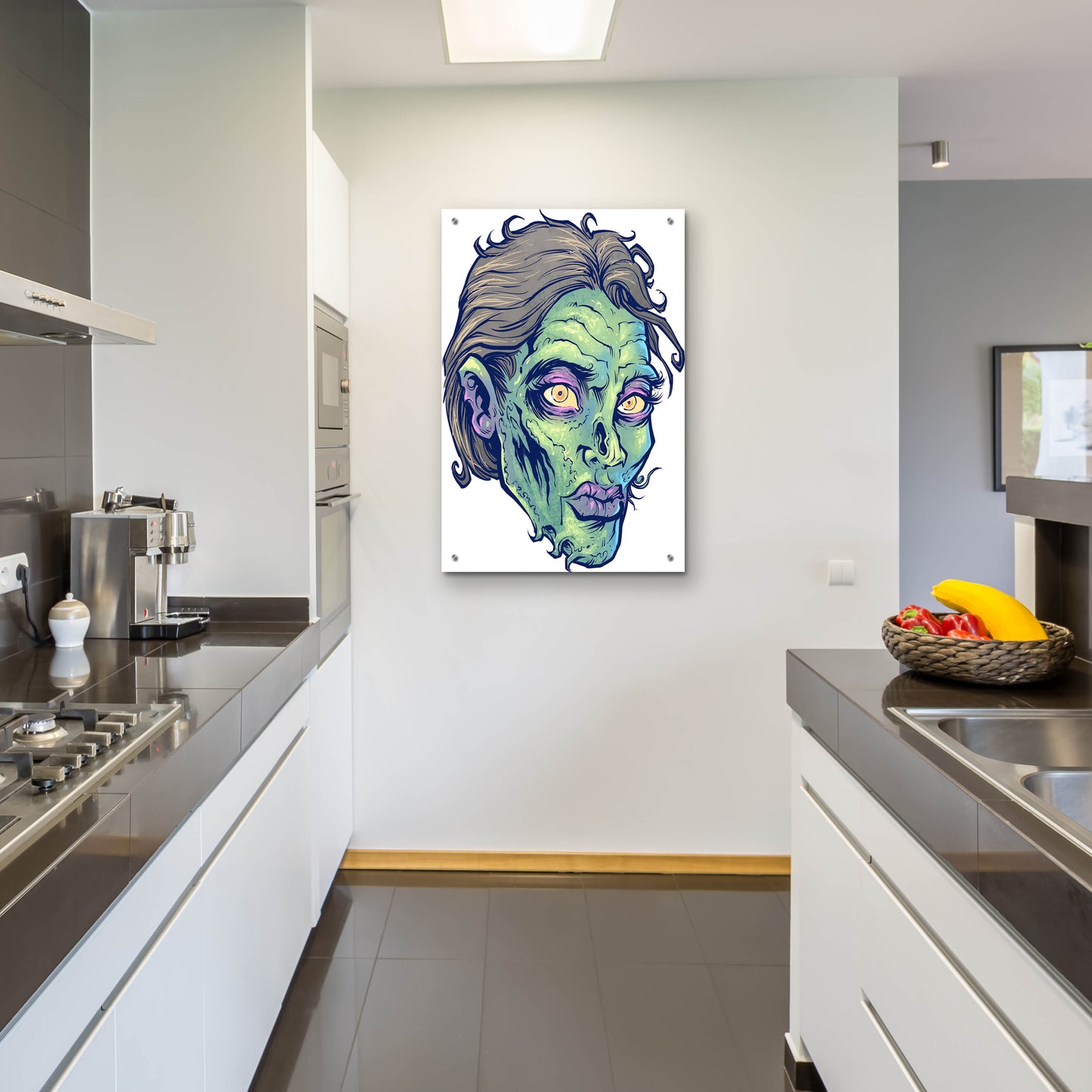 Epic Art 'Zombie Pattern Head 05' by Flyland Designs, Acrylic Glass Wall Art,24x36