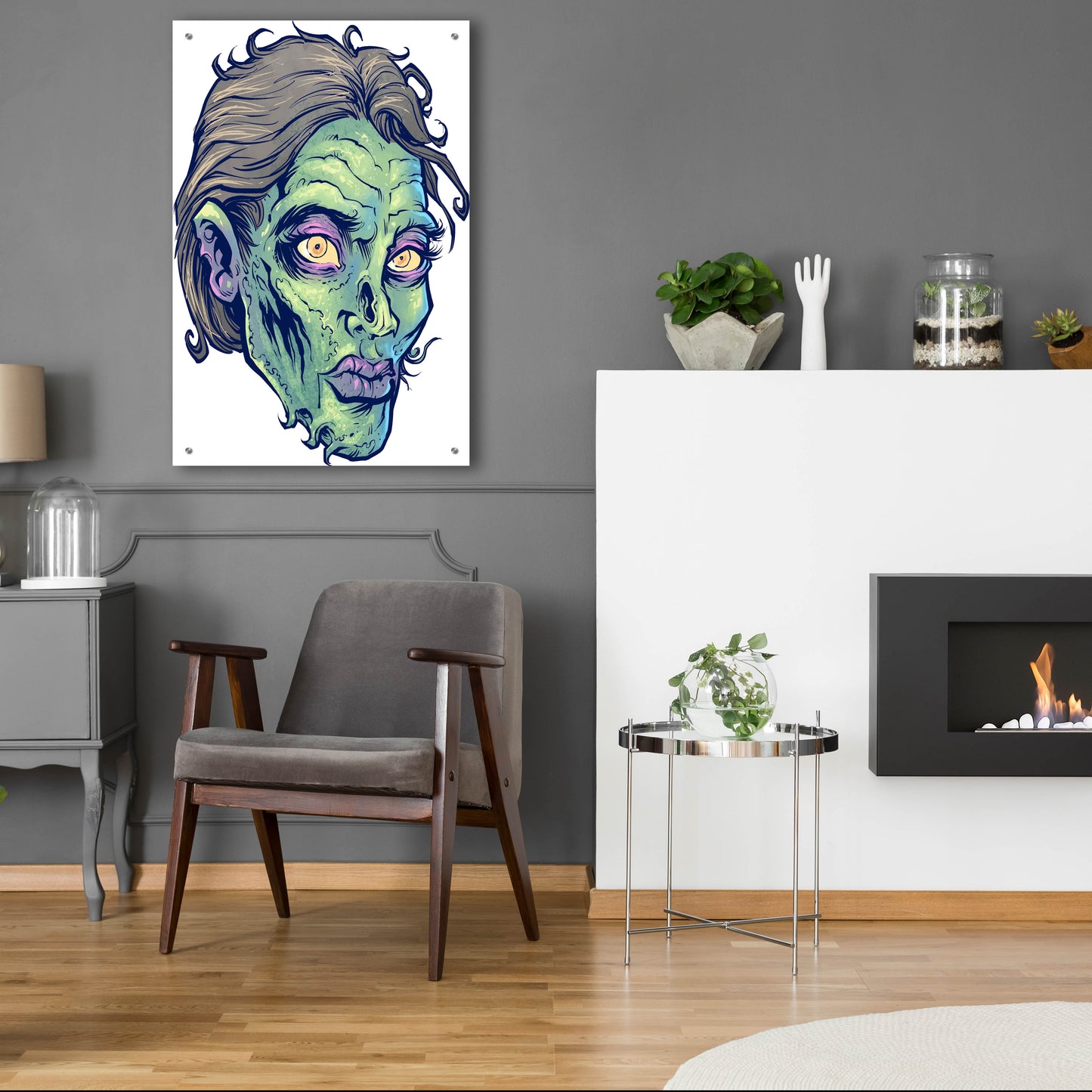 Epic Art 'Zombie Pattern Head 05' by Flyland Designs, Acrylic Glass Wall Art,24x36