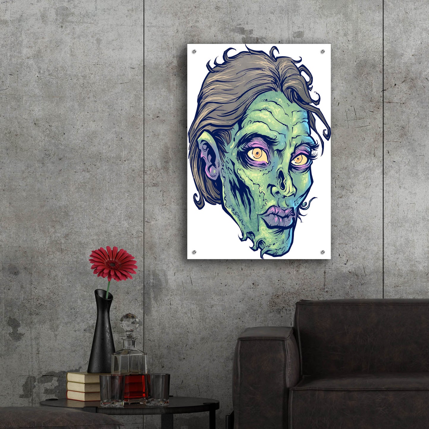 Epic Art 'Zombie Pattern Head 05' by Flyland Designs, Acrylic Glass Wall Art,24x36