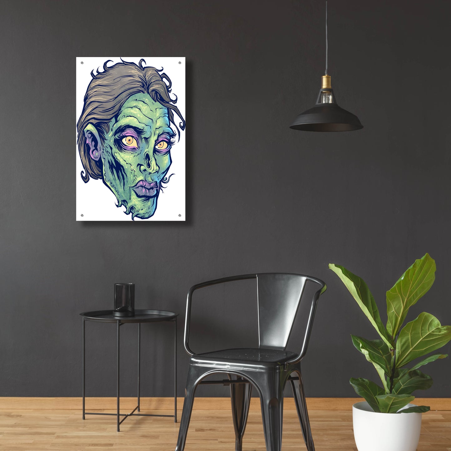 Epic Art 'Zombie Pattern Head 05' by Flyland Designs, Acrylic Glass Wall Art,24x36