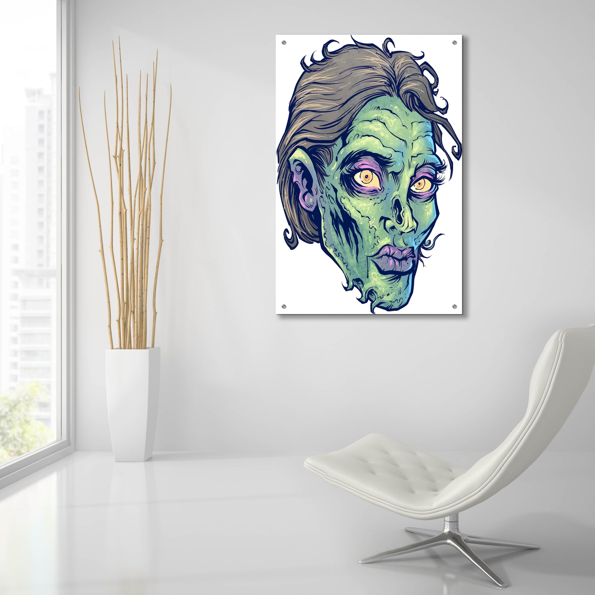 Epic Art 'Zombie Pattern Head 05' by Flyland Designs, Acrylic Glass Wall Art,24x36