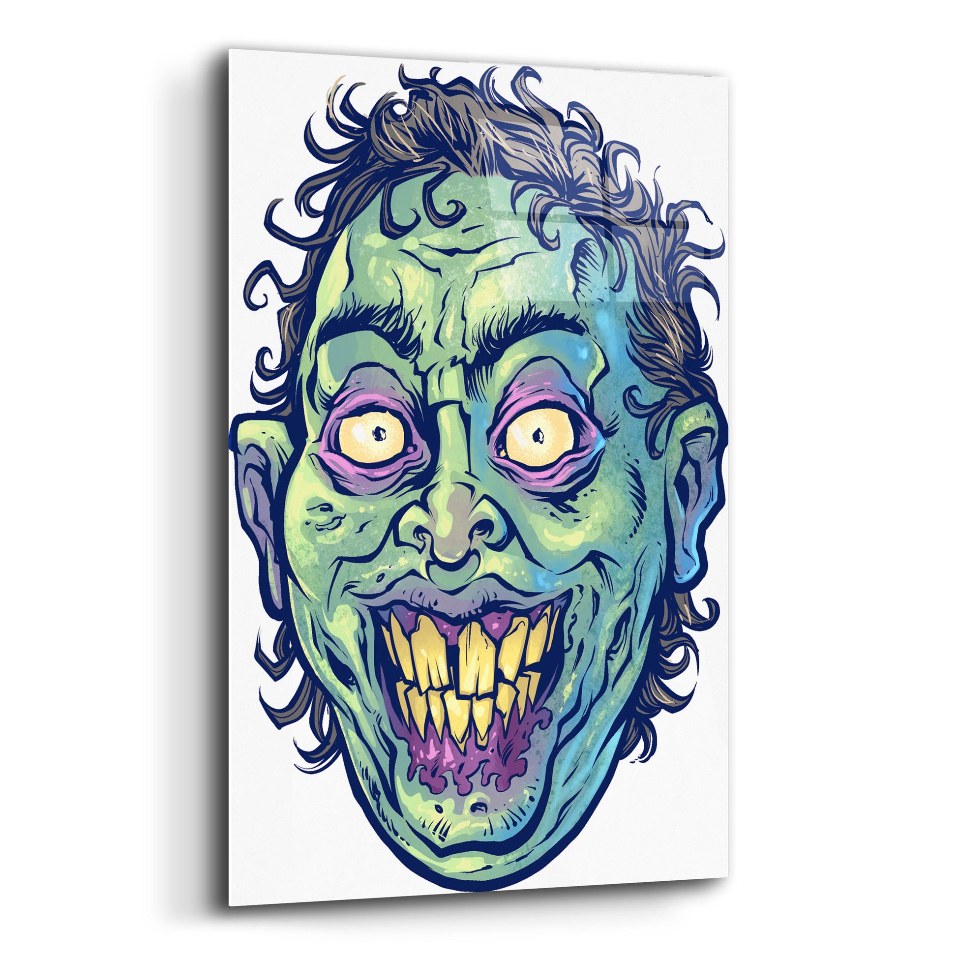 Epic Art 'Zombie Pattern Head 06' by Flyland Designs, Acrylic Glass Wall Art,12x16