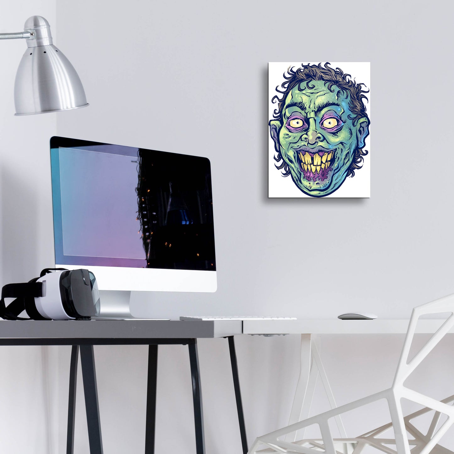 Epic Art 'Zombie Pattern Head 06' by Flyland Designs, Acrylic Glass Wall Art,12x16