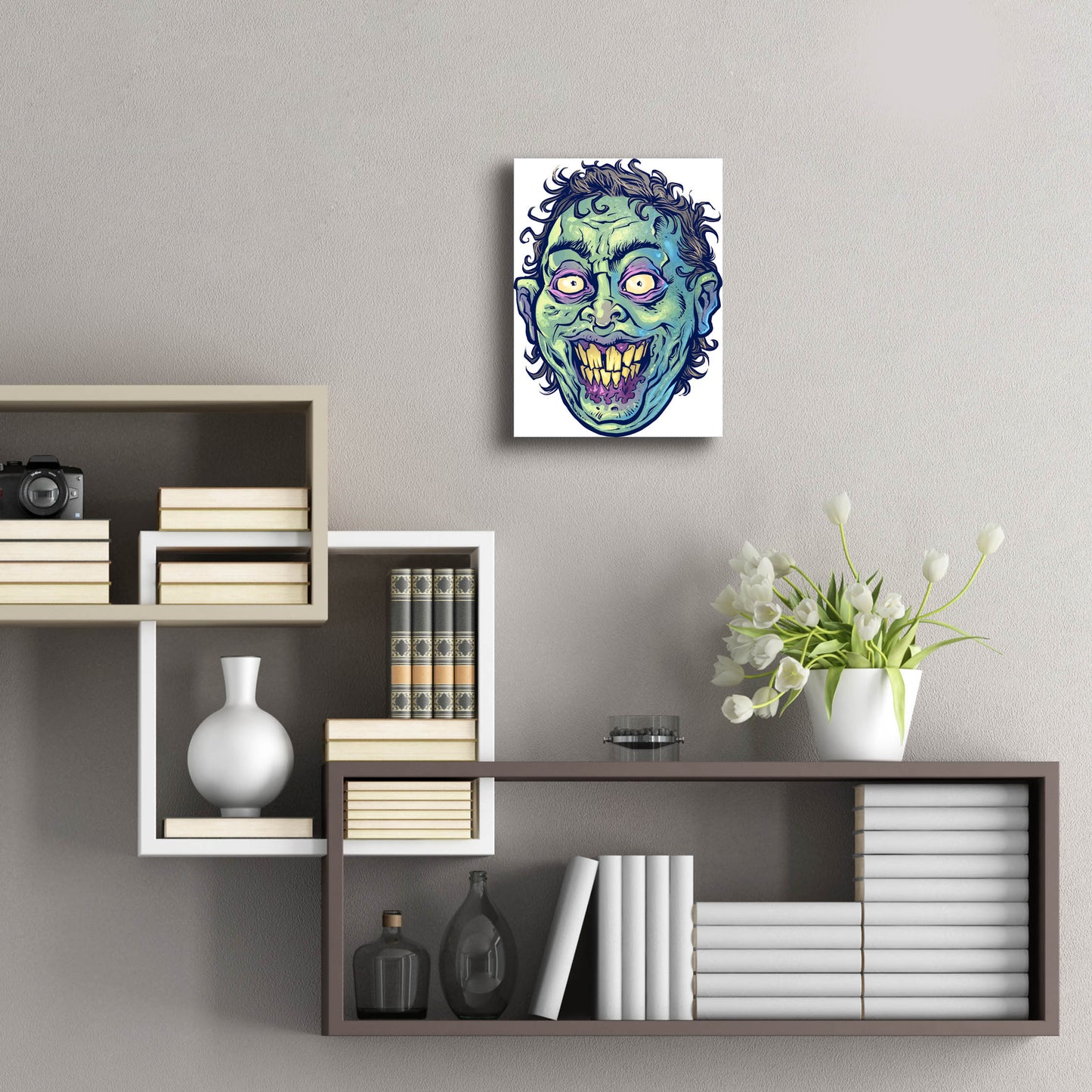 Epic Art 'Zombie Pattern Head 06' by Flyland Designs, Acrylic Glass Wall Art,12x16