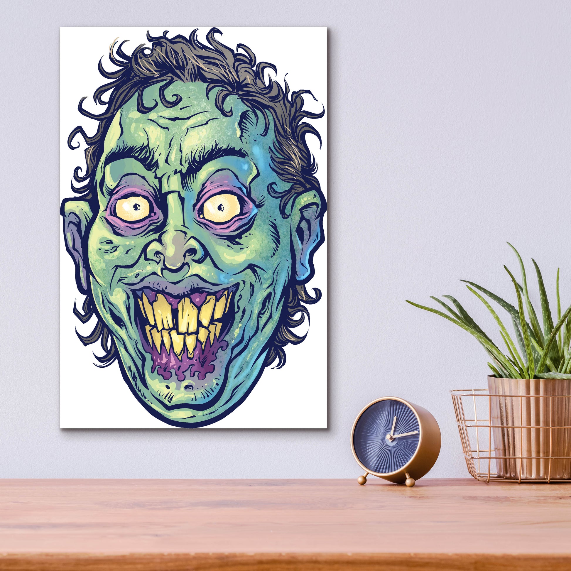 Epic Art 'Zombie Pattern Head 06' by Flyland Designs, Acrylic Glass Wall Art,12x16