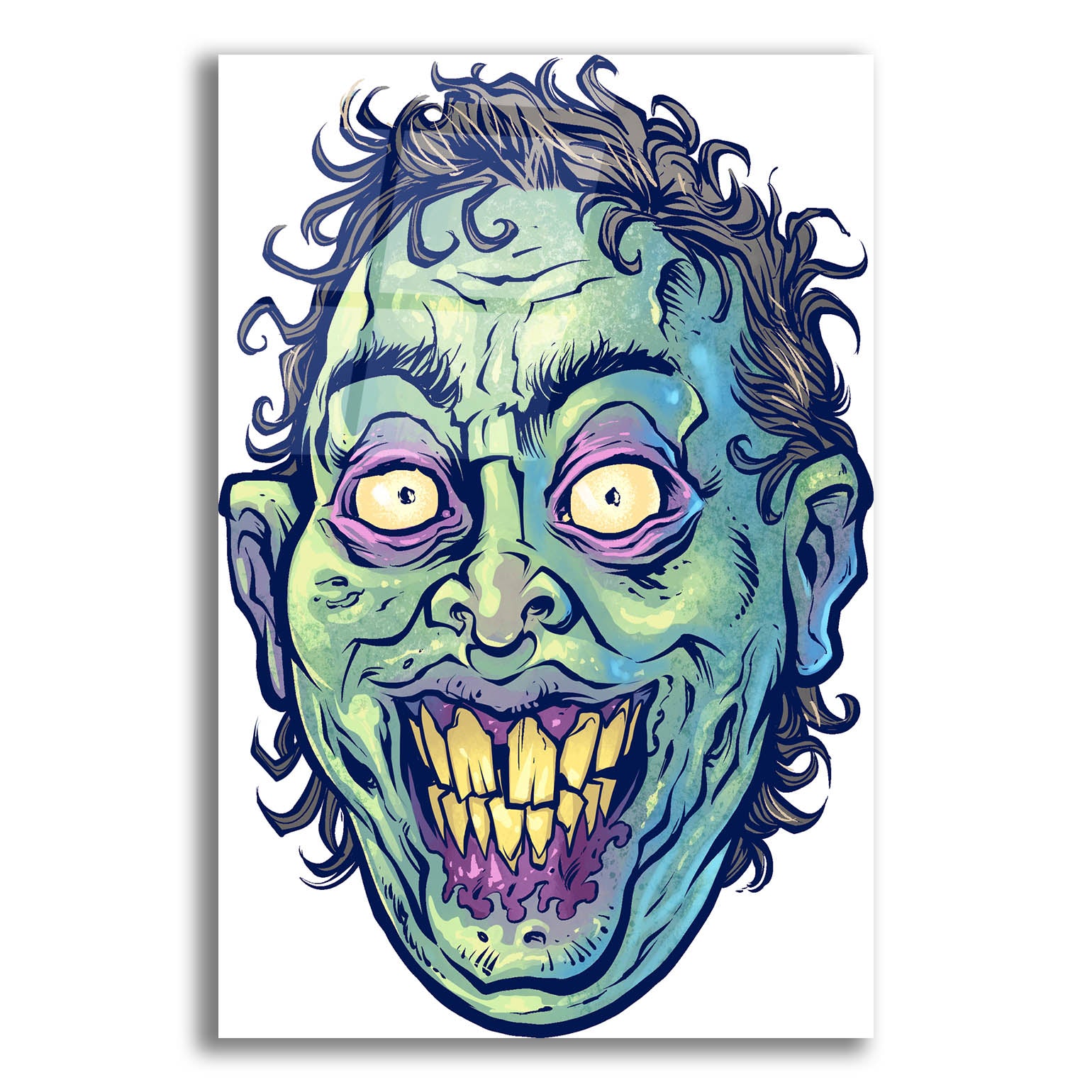 Epic Art 'Zombie Pattern Head 06' by Flyland Designs, Acrylic Glass Wall Art,12x16