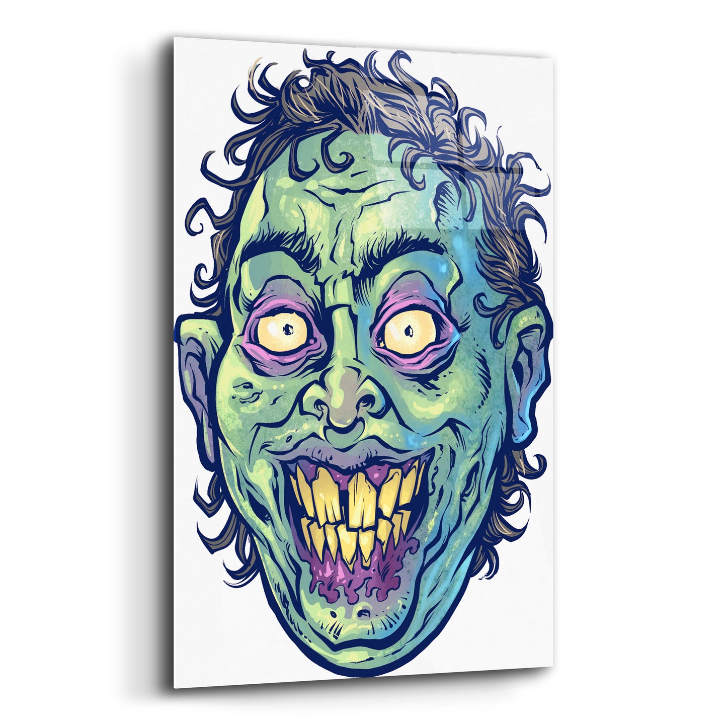 Epic Art 'Zombie Pattern Head 06' by Flyland Designs, Acrylic Glass Wall Art,16x24