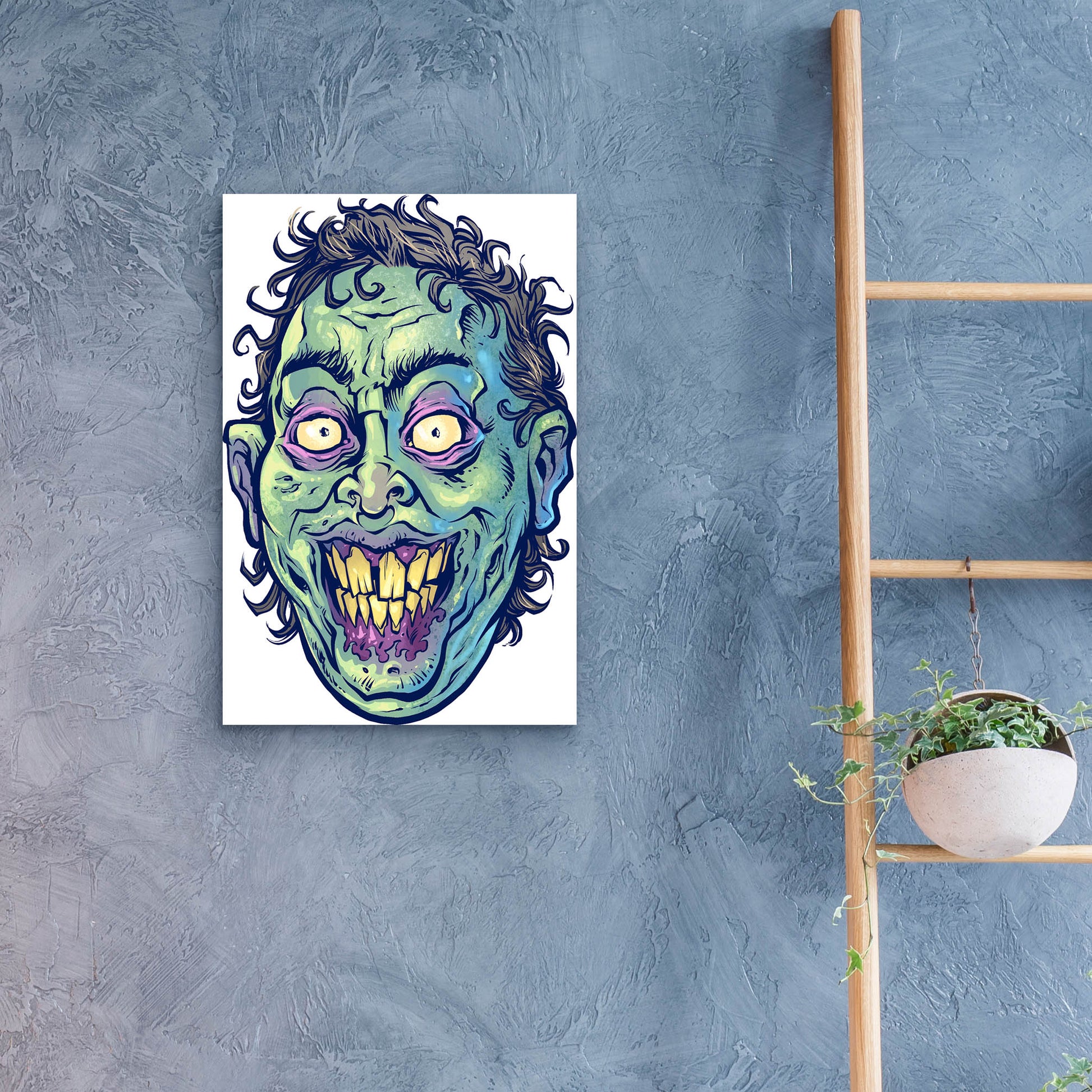 Epic Art 'Zombie Pattern Head 06' by Flyland Designs, Acrylic Glass Wall Art,16x24