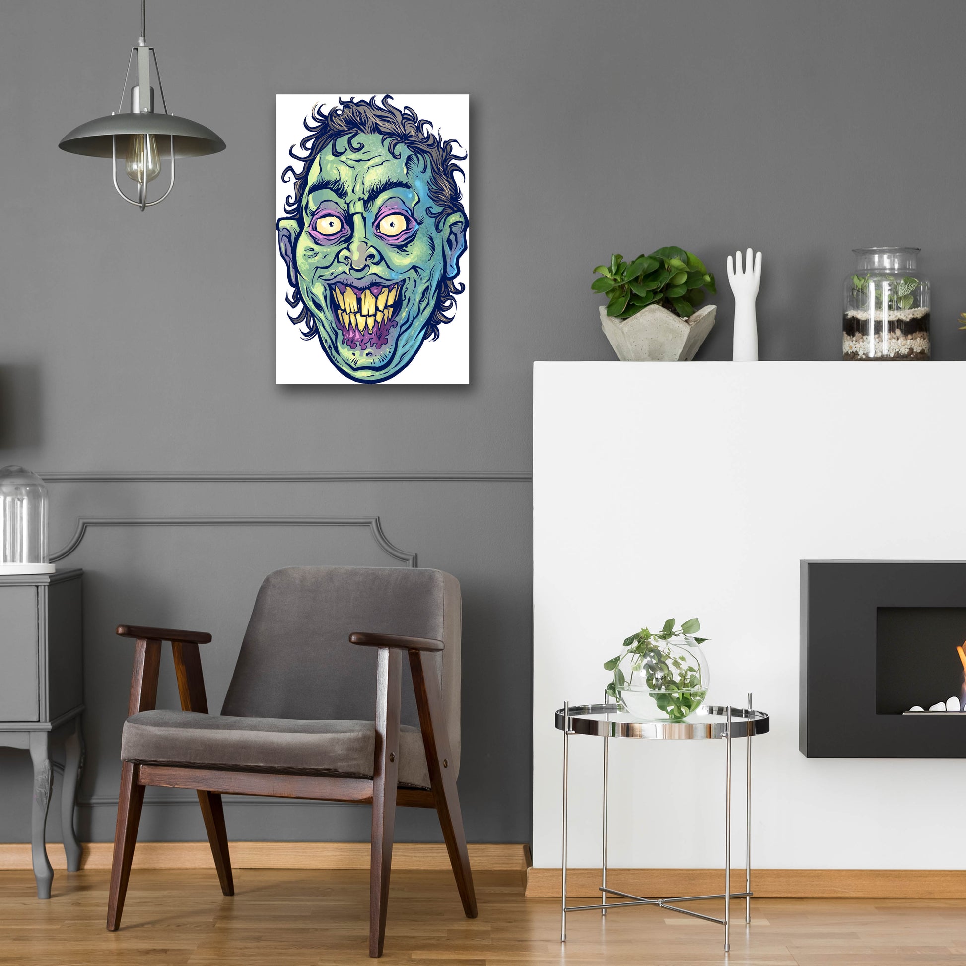 Epic Art 'Zombie Pattern Head 06' by Flyland Designs, Acrylic Glass Wall Art,16x24