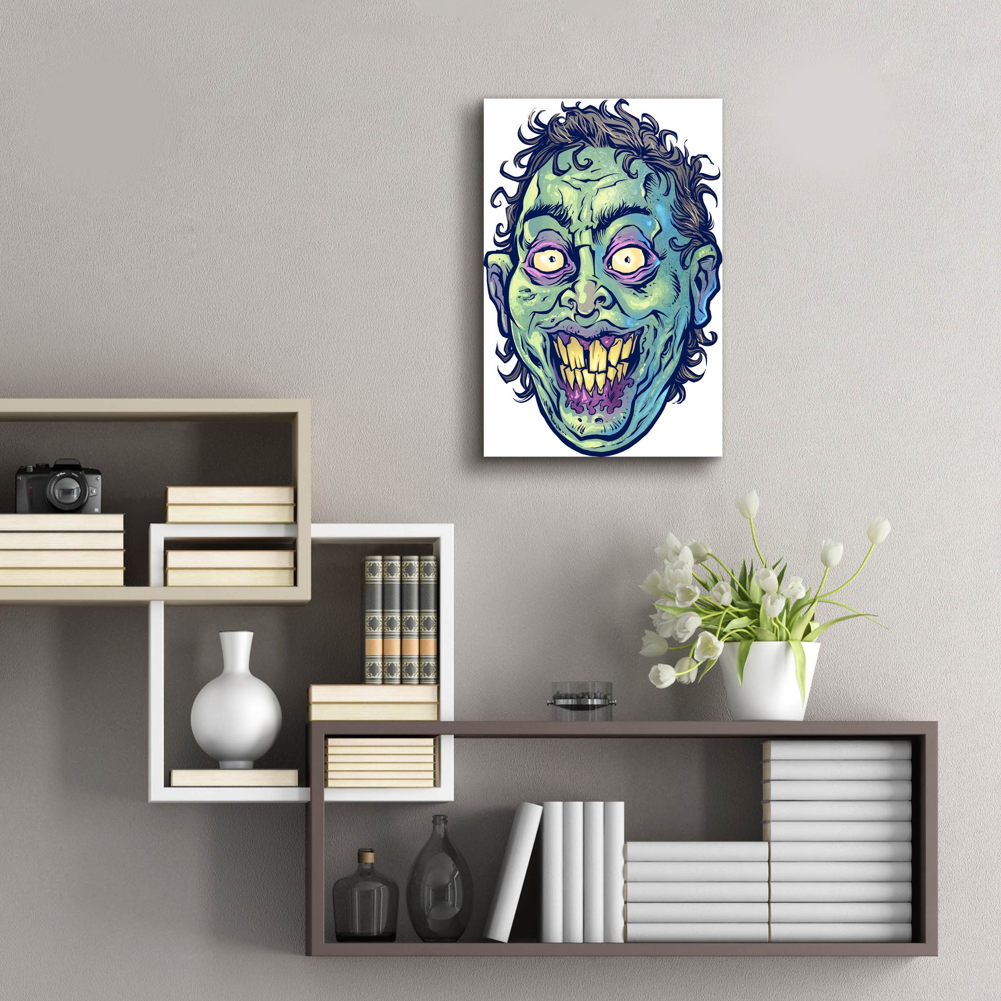 Epic Art 'Zombie Pattern Head 06' by Flyland Designs, Acrylic Glass Wall Art,16x24