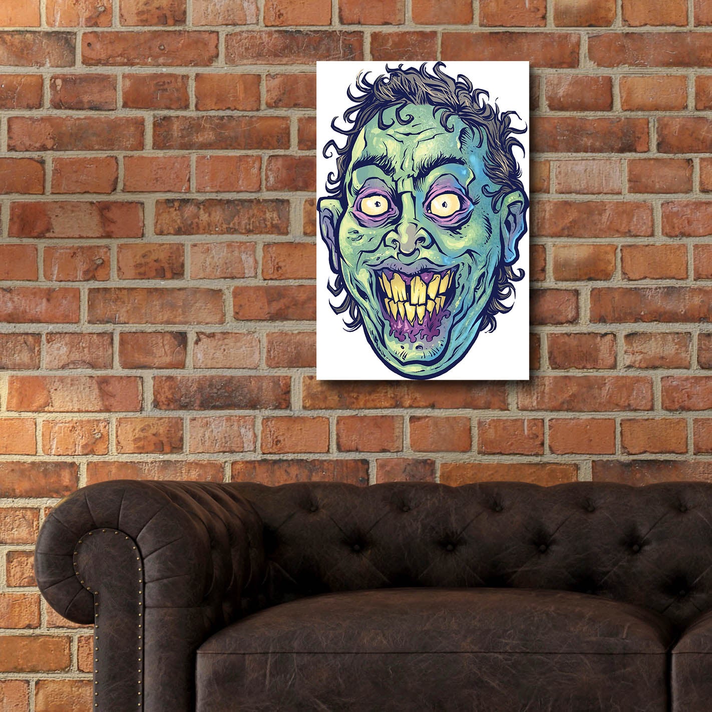 Epic Art 'Zombie Pattern Head 06' by Flyland Designs, Acrylic Glass Wall Art,16x24