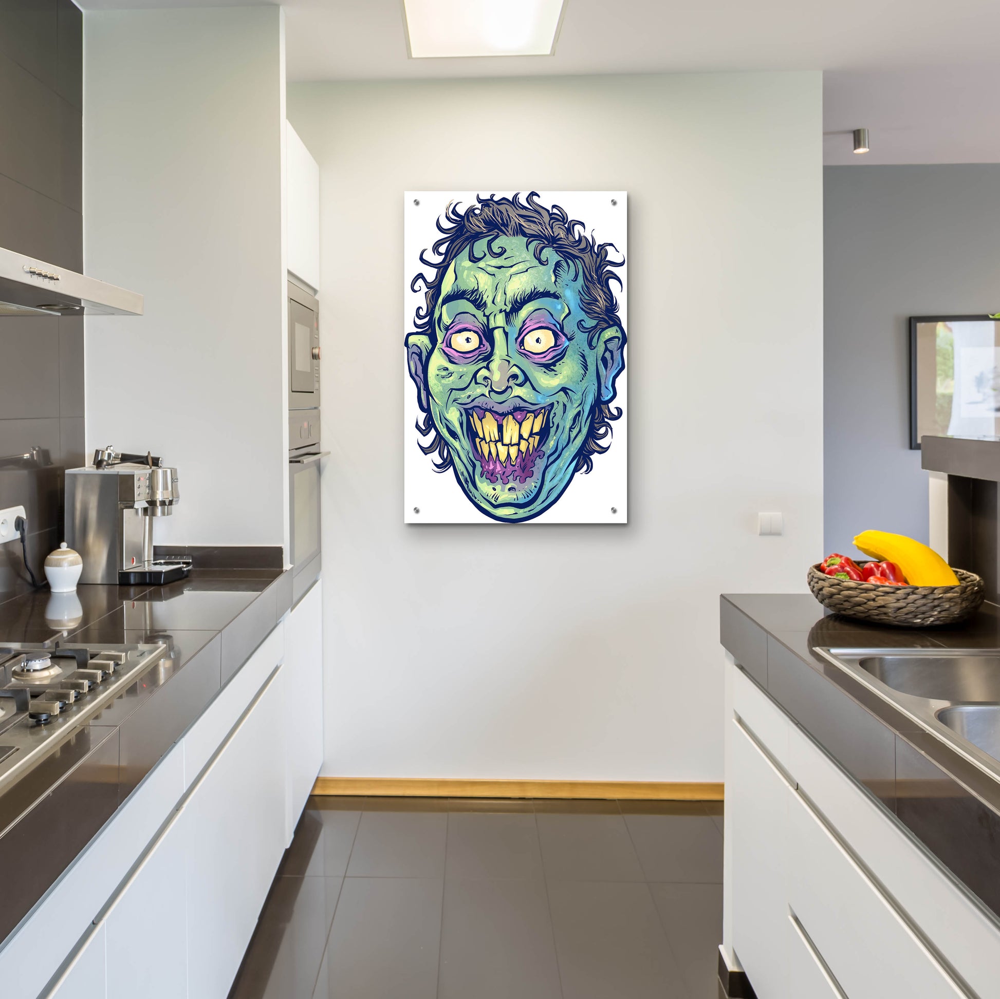 Epic Art 'Zombie Pattern Head 06' by Flyland Designs, Acrylic Glass Wall Art,24x36