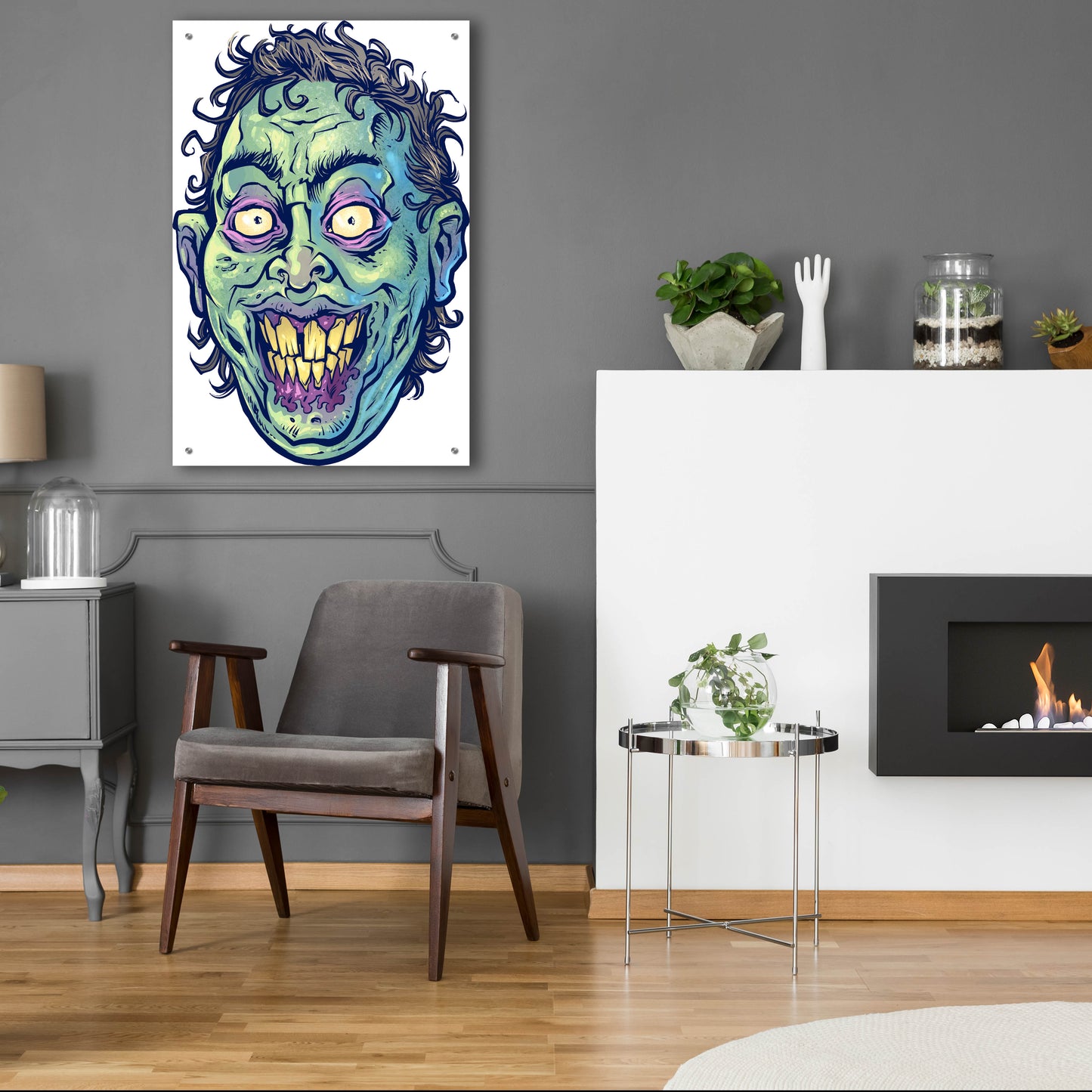 Epic Art 'Zombie Pattern Head 06' by Flyland Designs, Acrylic Glass Wall Art,24x36