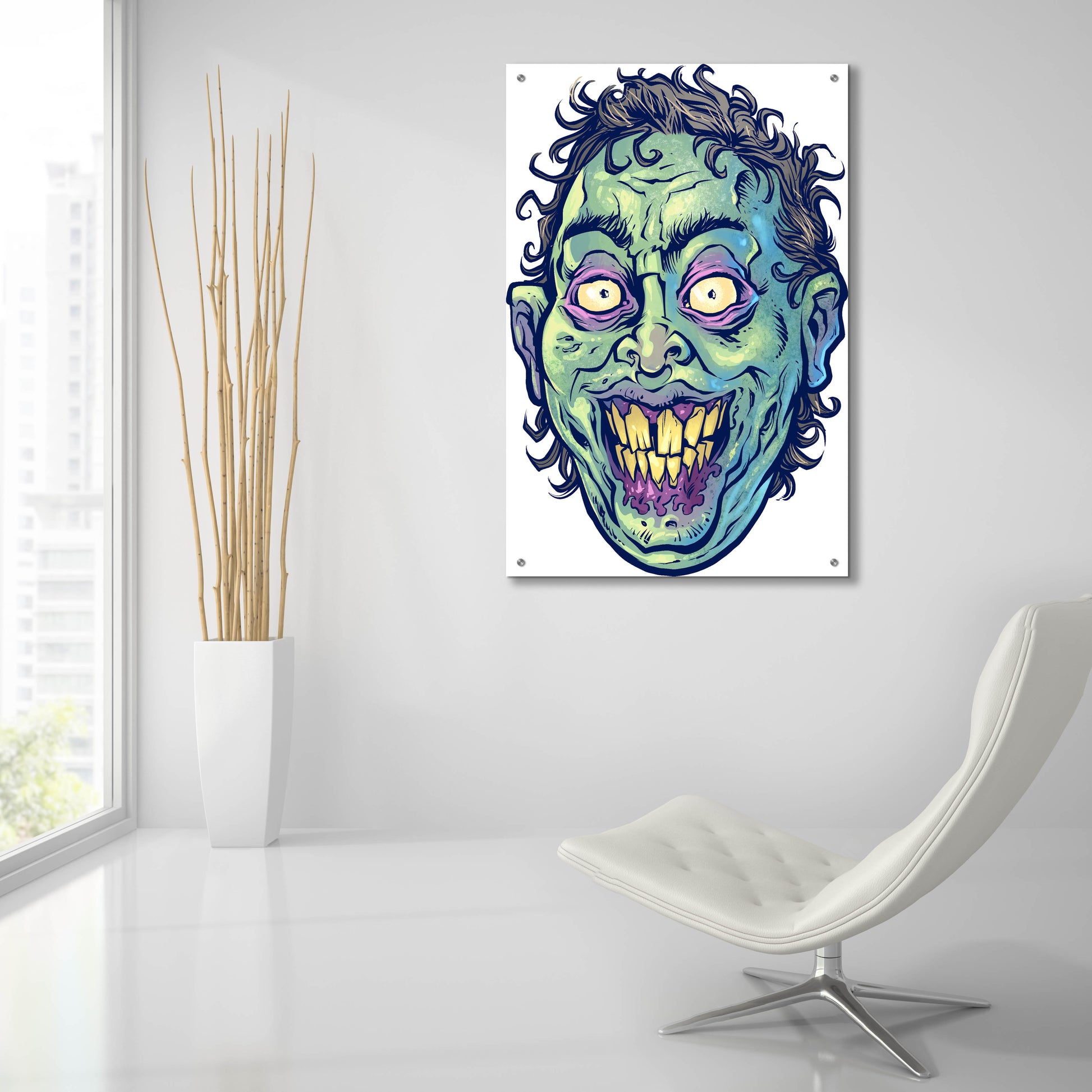 Epic Art 'Zombie Pattern Head 06' by Flyland Designs, Acrylic Glass Wall Art,24x36