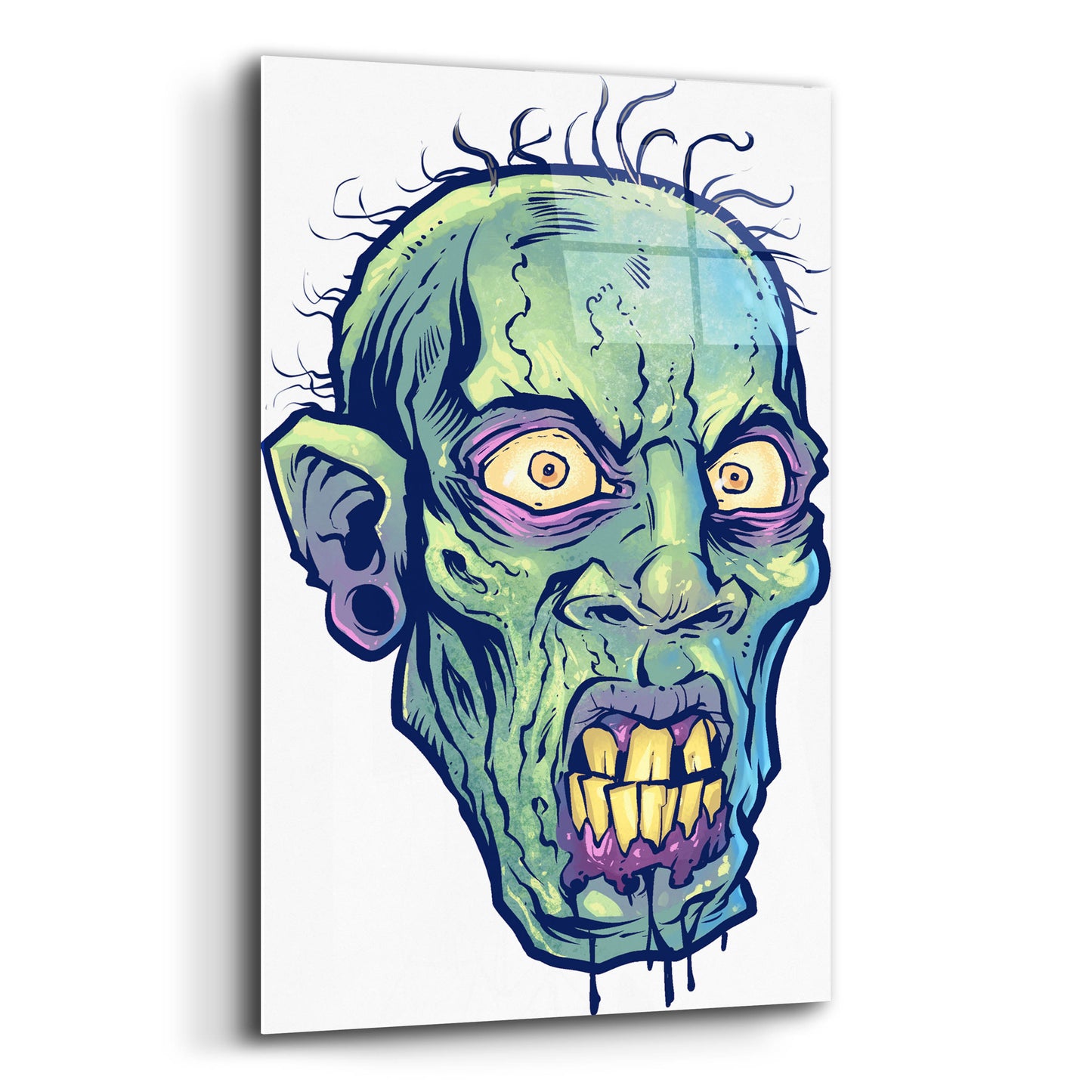 Epic Art 'Zombie Pattern Head 07' by Flyland Designs, Acrylic Glass Wall Art,12x16