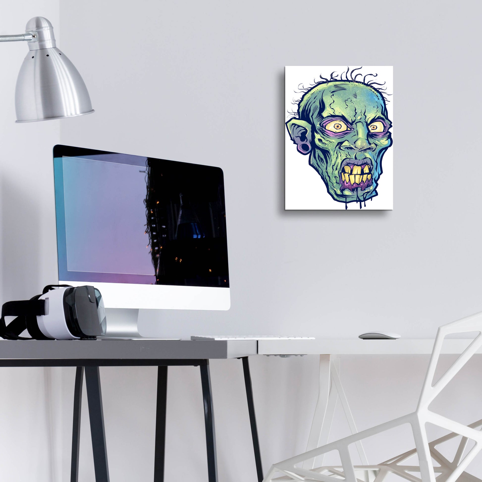 Epic Art 'Zombie Pattern Head 07' by Flyland Designs, Acrylic Glass Wall Art,12x16