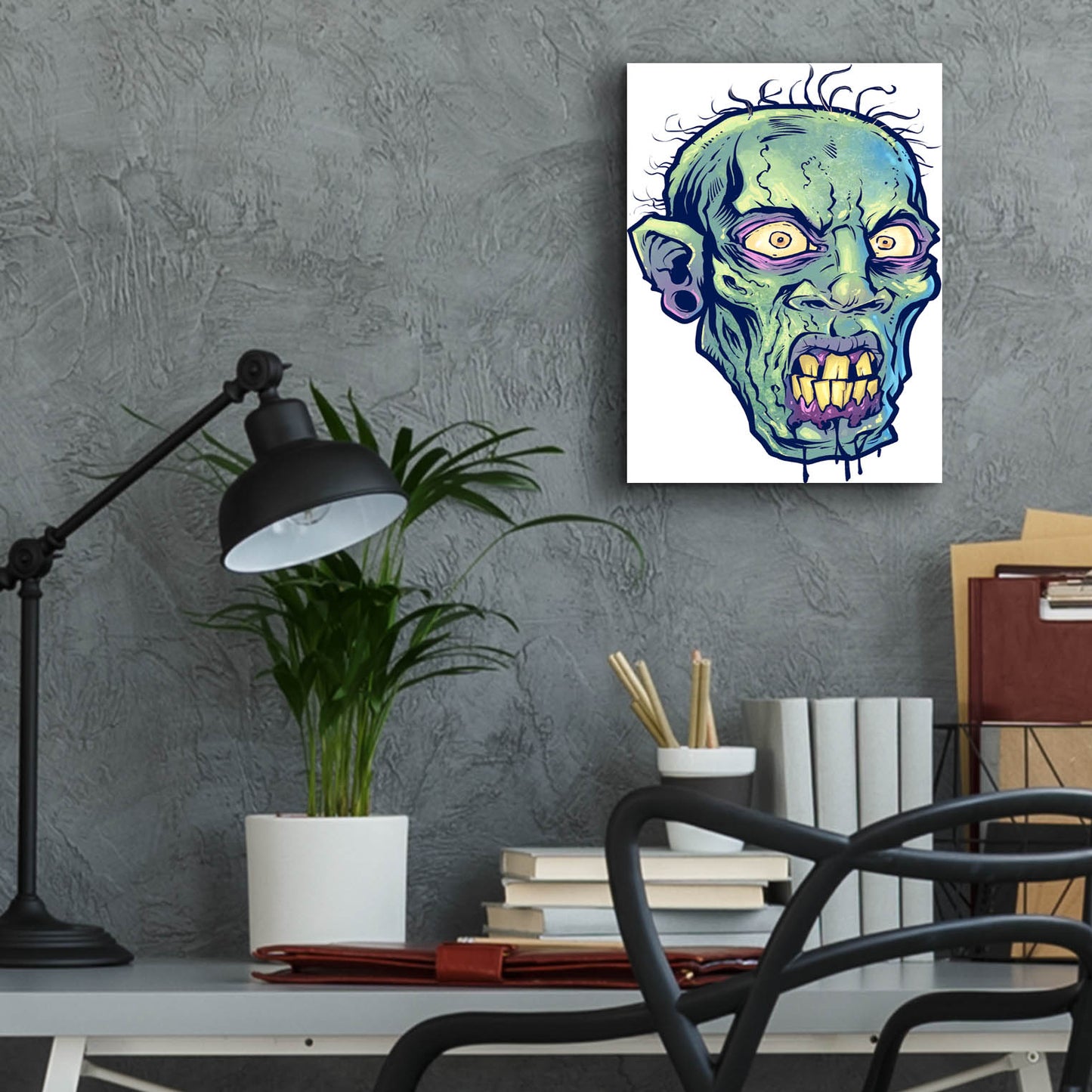 Epic Art 'Zombie Pattern Head 07' by Flyland Designs, Acrylic Glass Wall Art,12x16