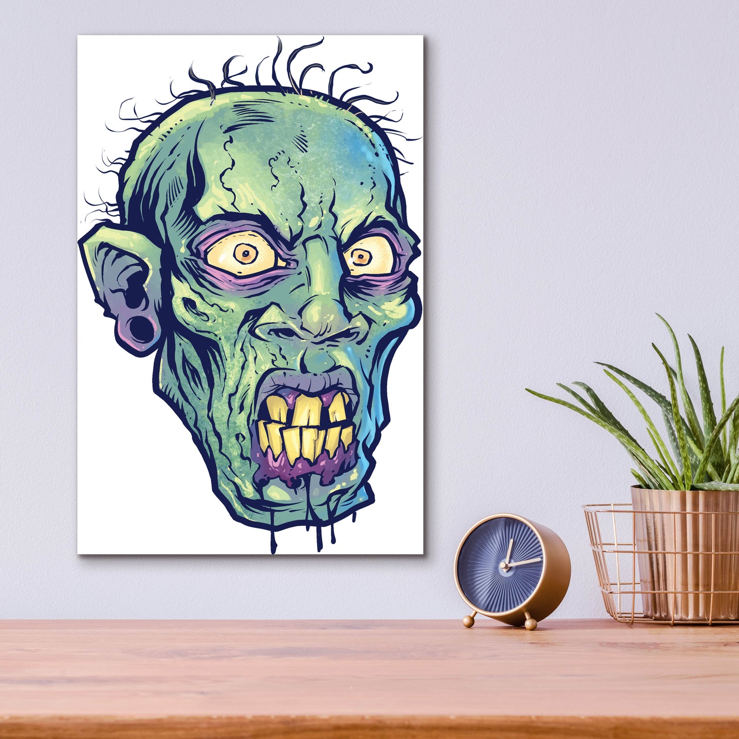 Epic Art 'Zombie Pattern Head 07' by Flyland Designs, Acrylic Glass Wall Art,12x16