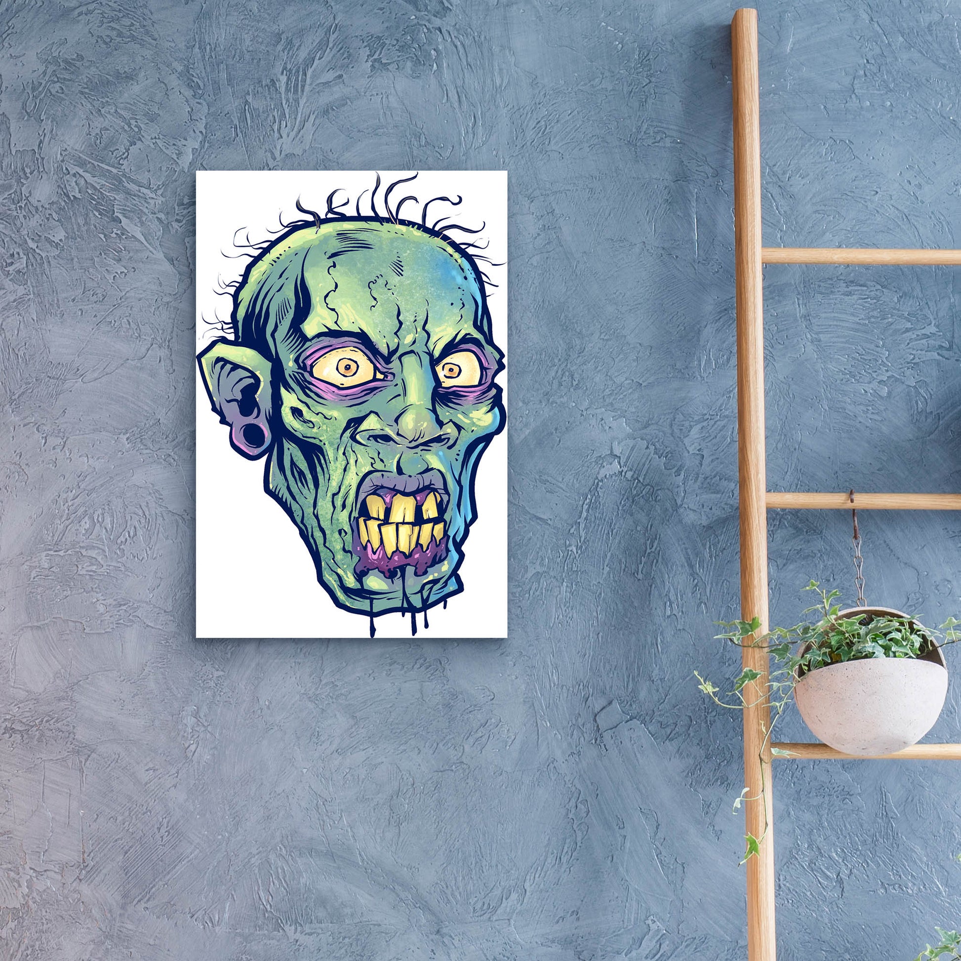 Epic Art 'Zombie Pattern Head 07' by Flyland Designs, Acrylic Glass Wall Art,16x24