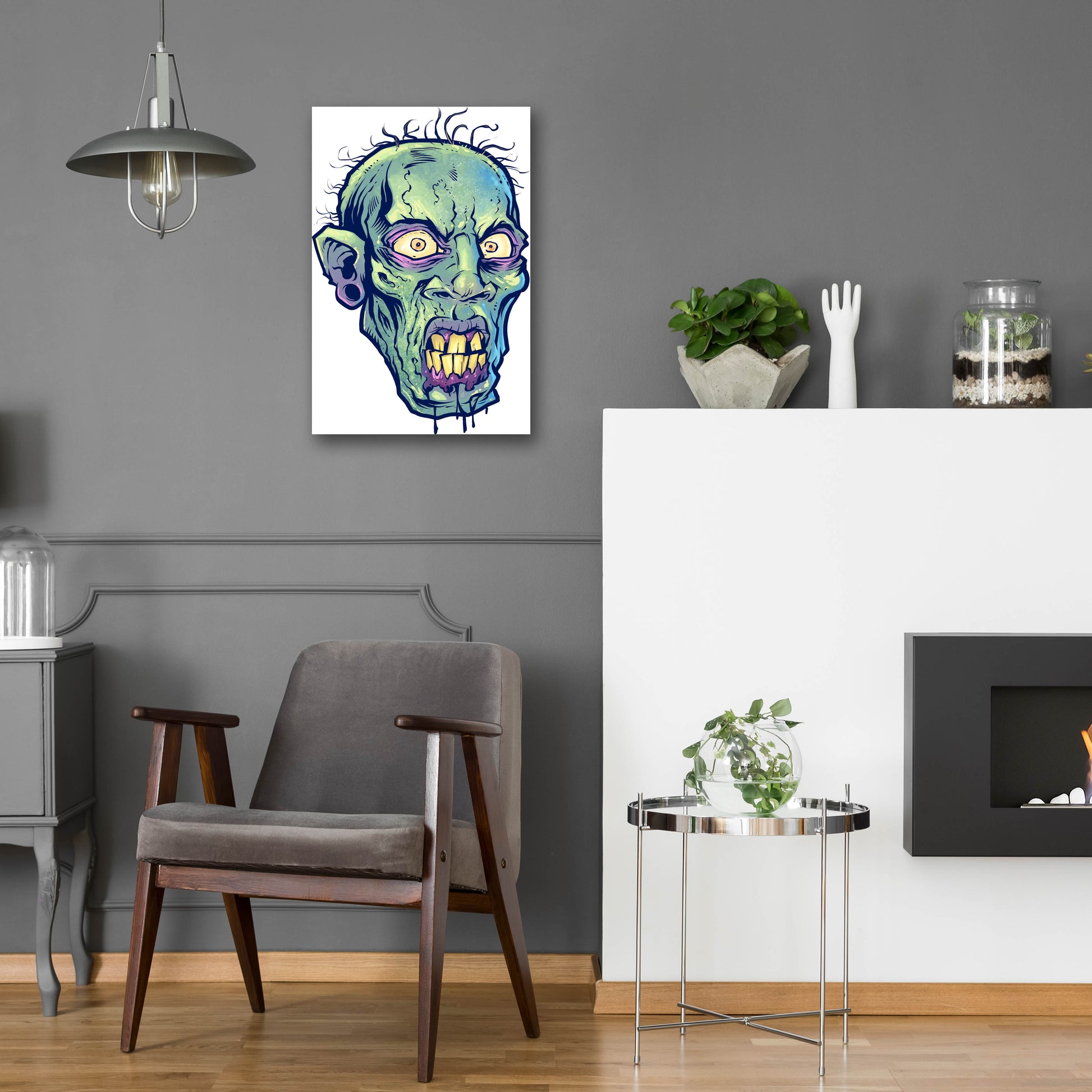 Epic Art 'Zombie Pattern Head 07' by Flyland Designs, Acrylic Glass Wall Art,16x24