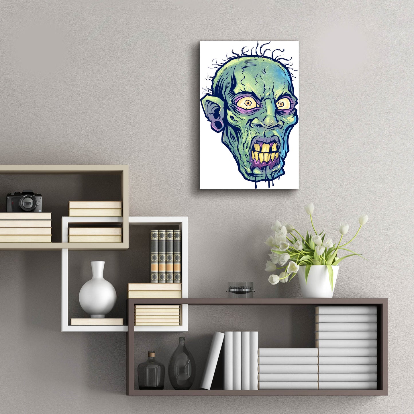 Epic Art 'Zombie Pattern Head 07' by Flyland Designs, Acrylic Glass Wall Art,16x24