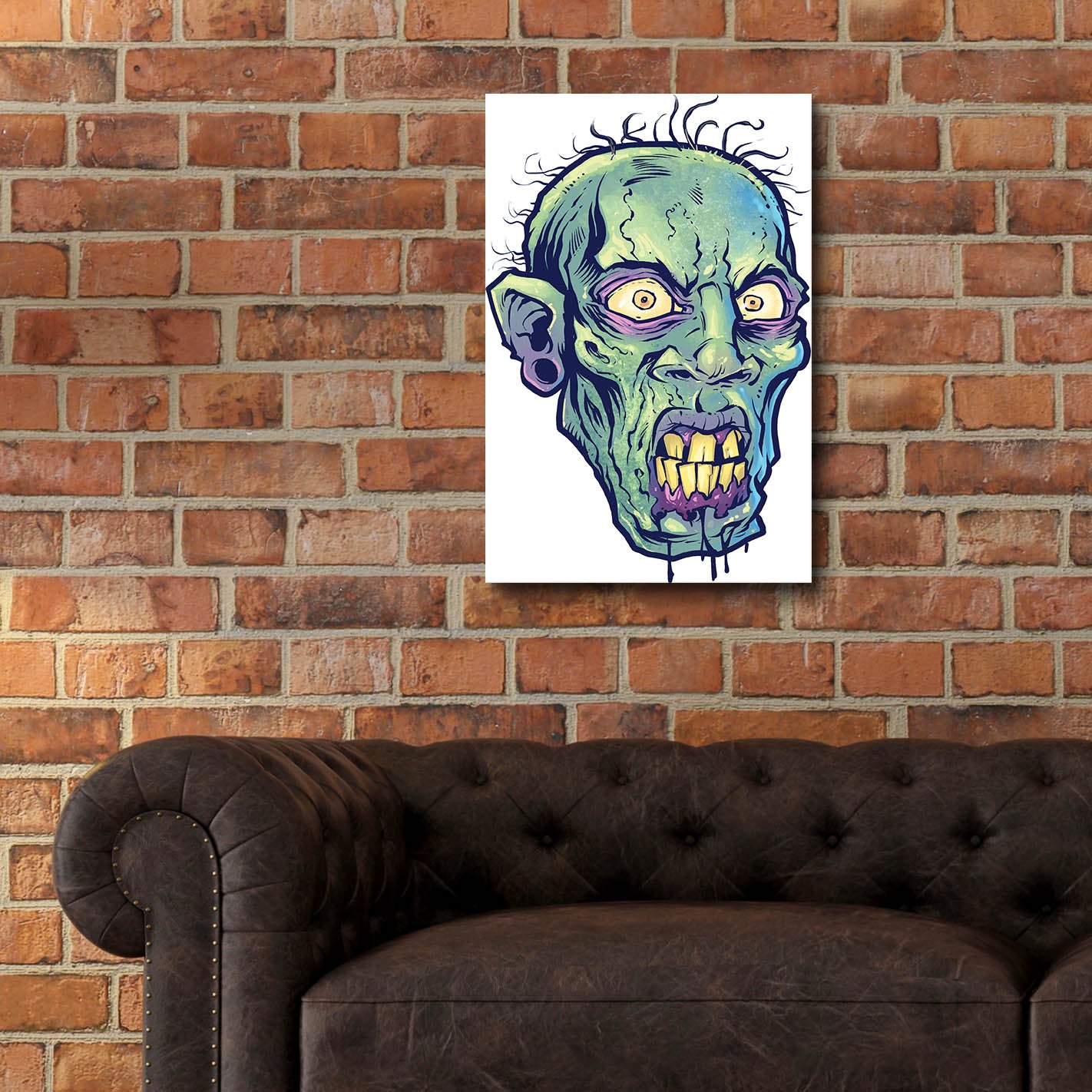 Epic Art 'Zombie Pattern Head 07' by Flyland Designs, Acrylic Glass Wall Art,16x24