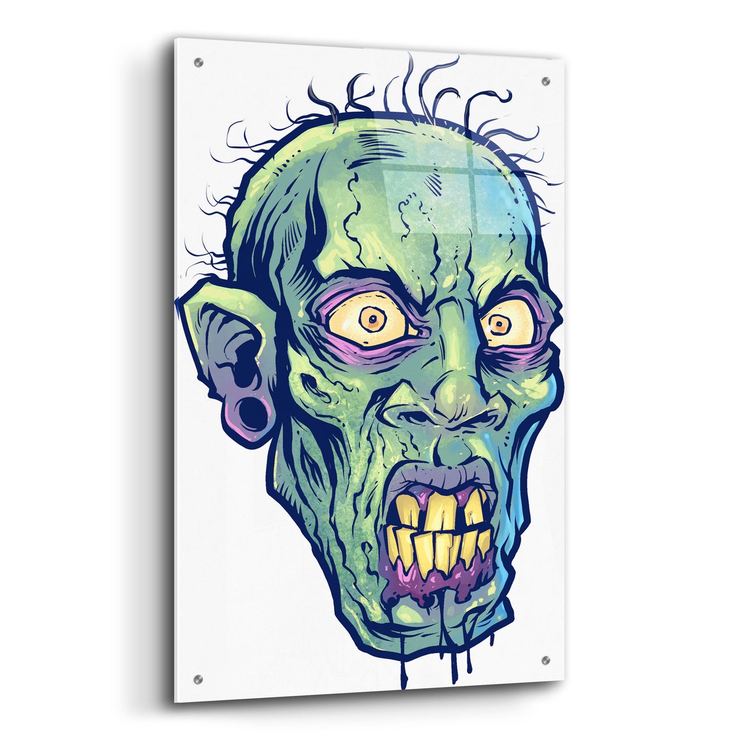 Epic Art 'Zombie Pattern Head 07' by Flyland Designs, Acrylic Glass Wall Art,24x36