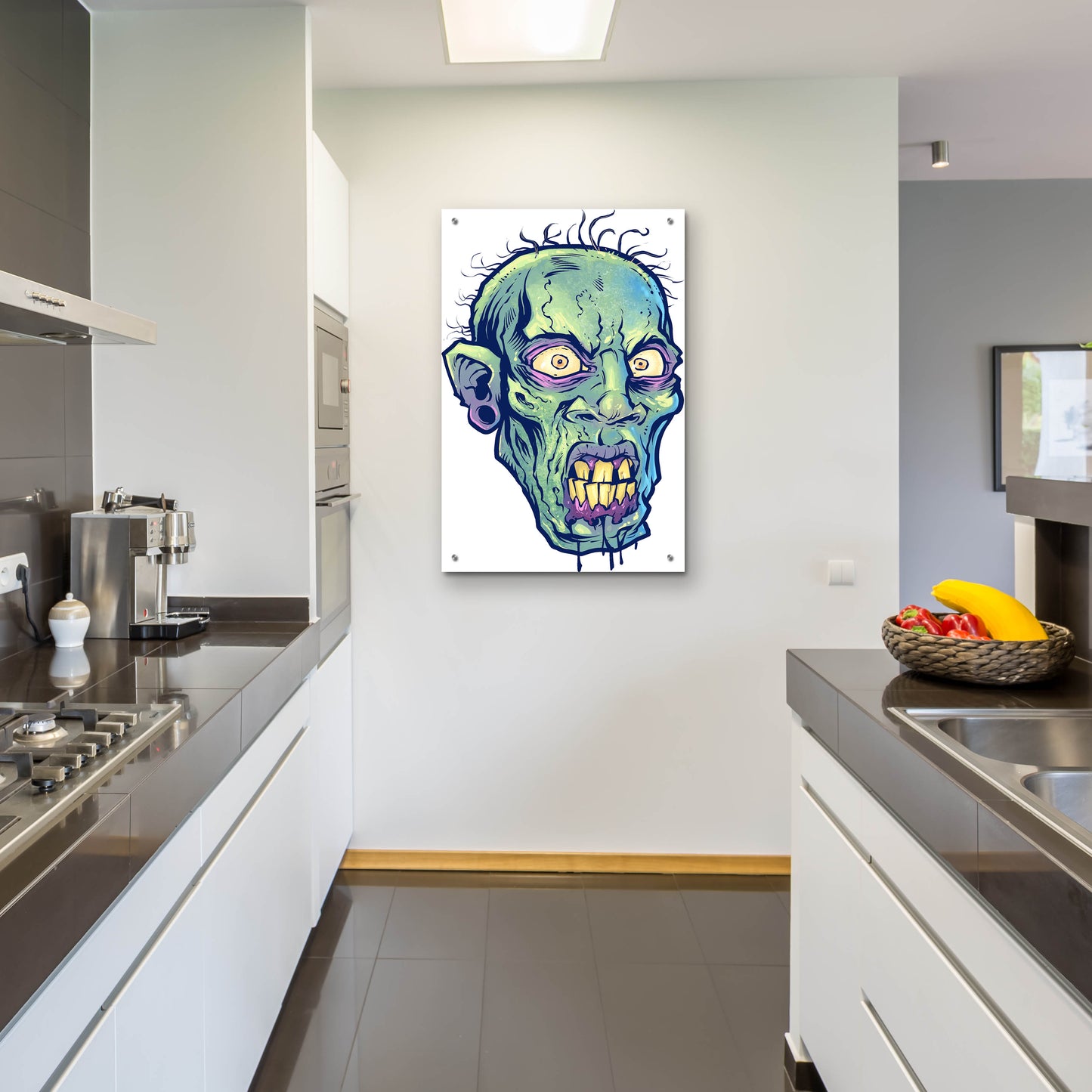 Epic Art 'Zombie Pattern Head 07' by Flyland Designs, Acrylic Glass Wall Art,24x36