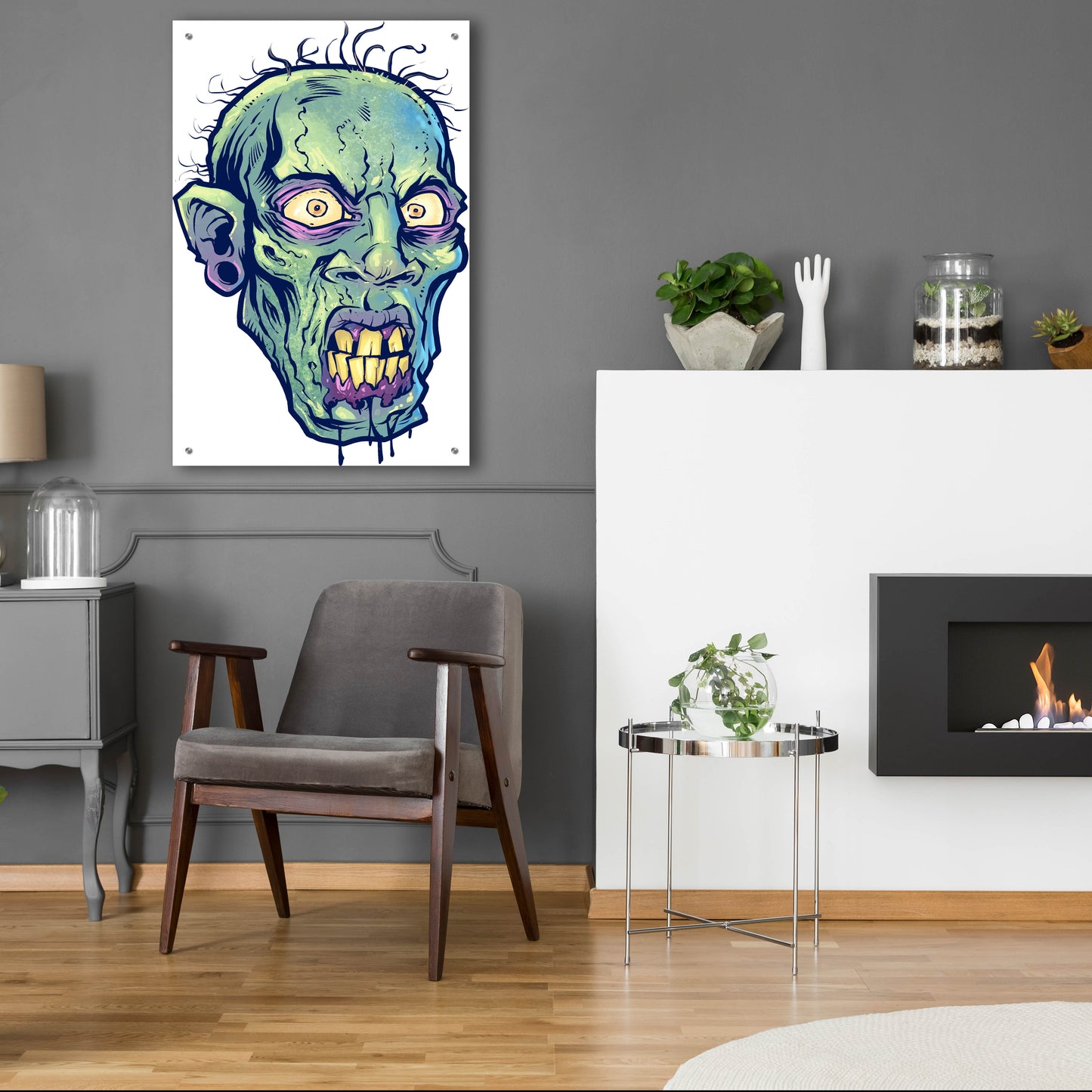 Epic Art 'Zombie Pattern Head 07' by Flyland Designs, Acrylic Glass Wall Art,24x36