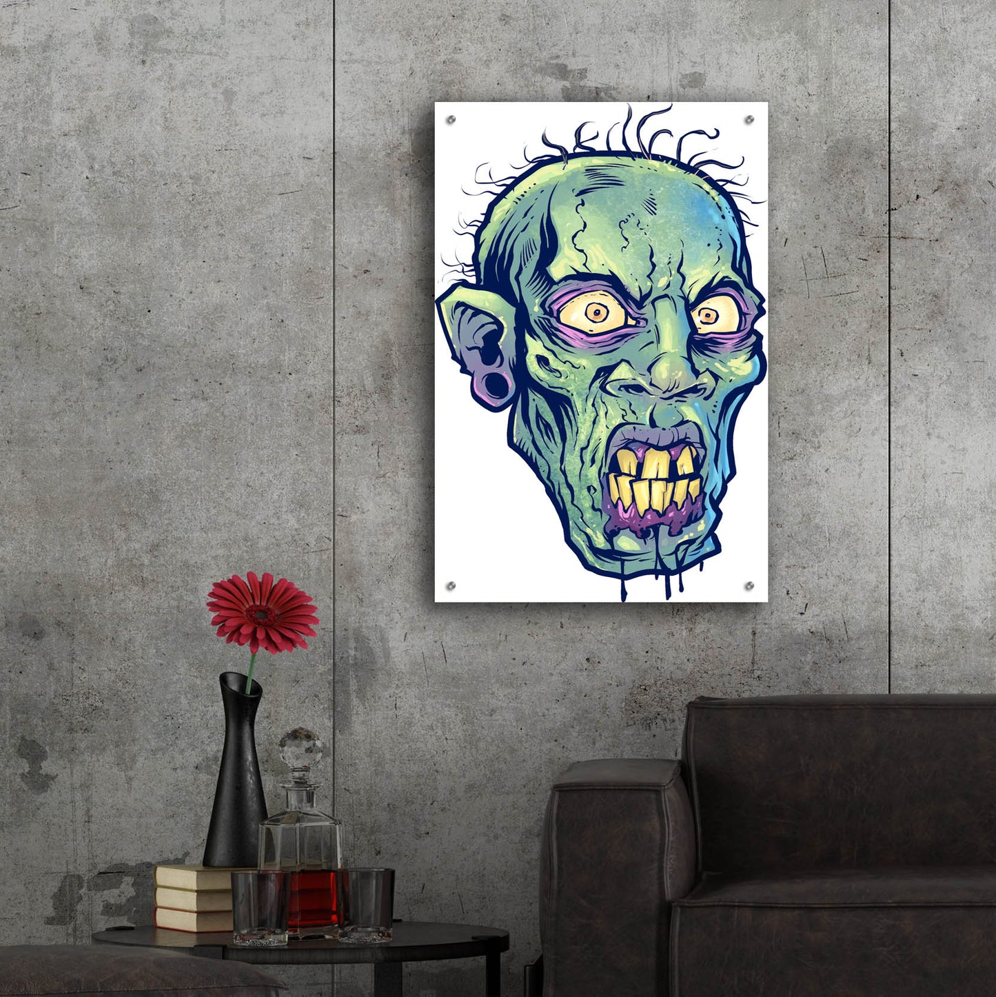 Epic Art 'Zombie Pattern Head 07' by Flyland Designs, Acrylic Glass Wall Art,24x36