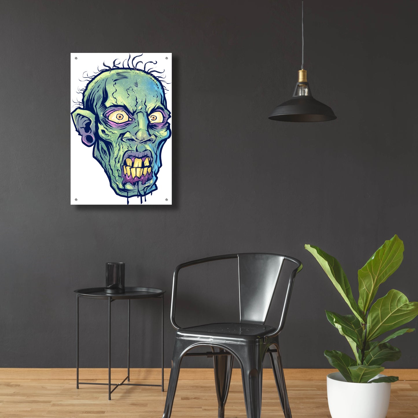 Epic Art 'Zombie Pattern Head 07' by Flyland Designs, Acrylic Glass Wall Art,24x36