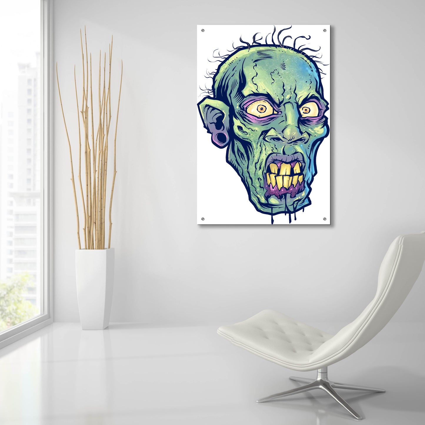 Epic Art 'Zombie Pattern Head 07' by Flyland Designs, Acrylic Glass Wall Art,24x36